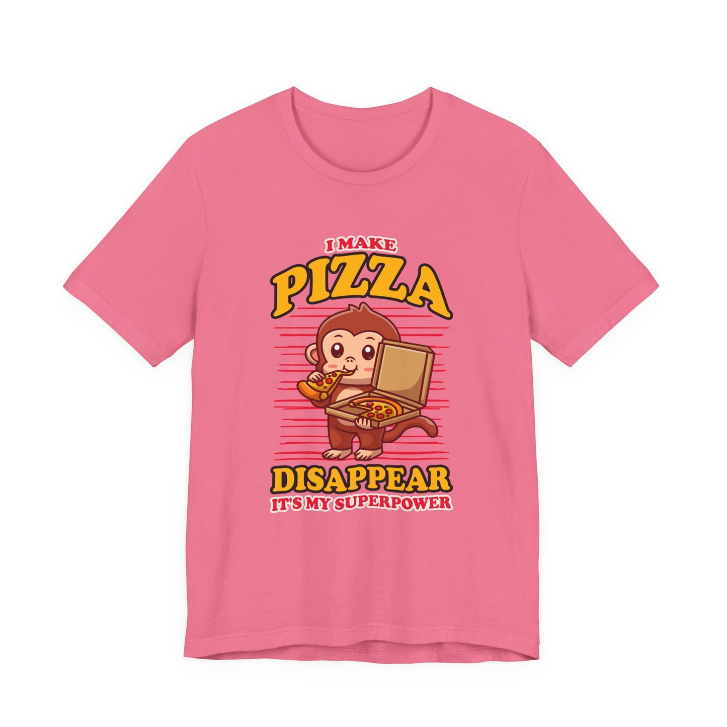 I Make Pizza Disappear T-Shirt – Funny Monkey With Pizza Box and Slice Graphic Tee