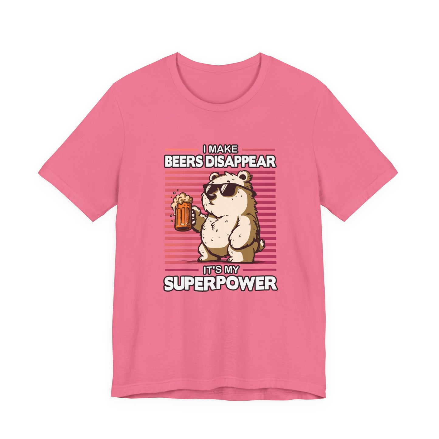 I Make Beers Disappear T-Shirt – Cool Bear With Sunglasses and Beer Funny Graphic Tee