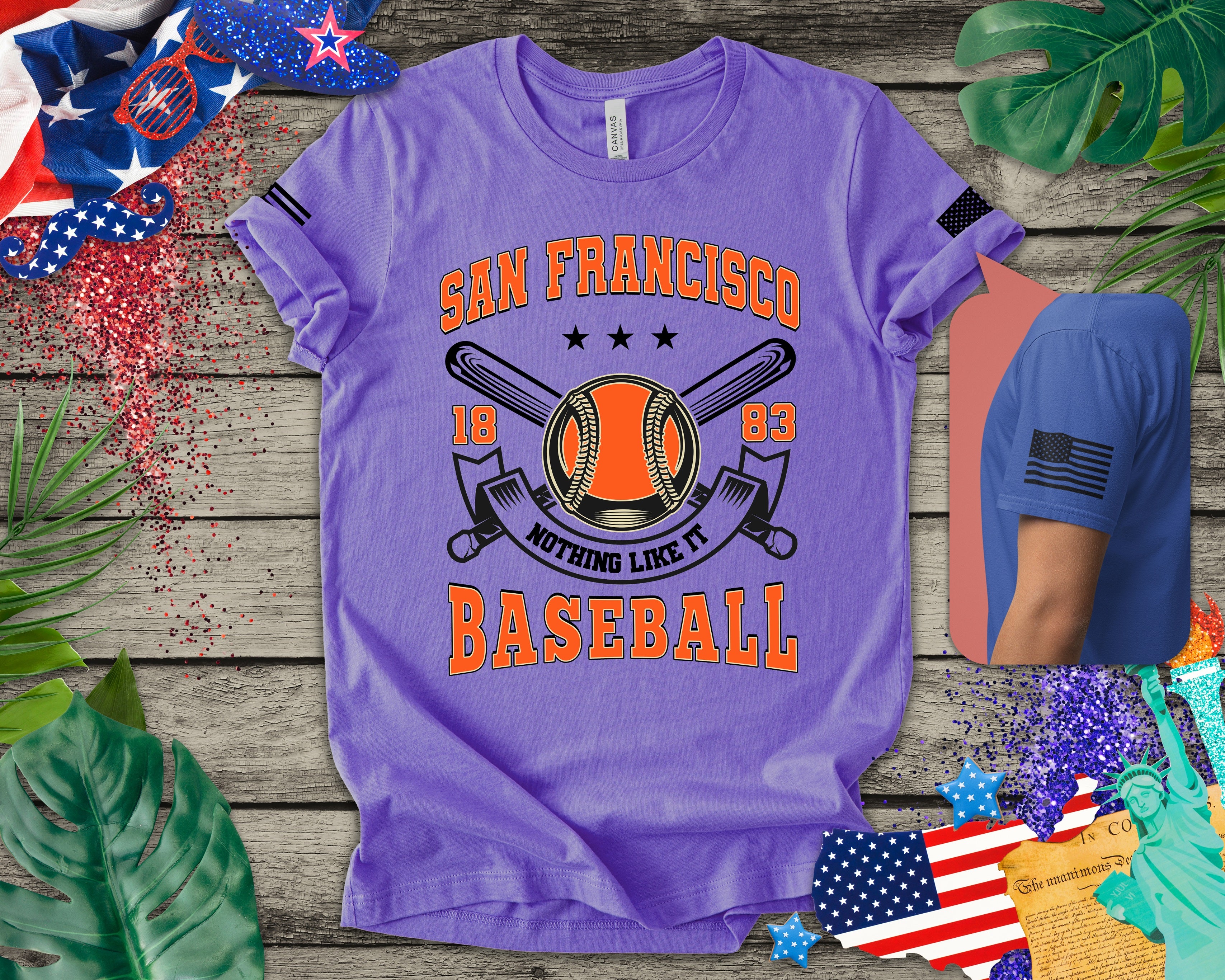 San Francisco Baseball T-Shirt, 1883 Nothing Like It Crest Badge
