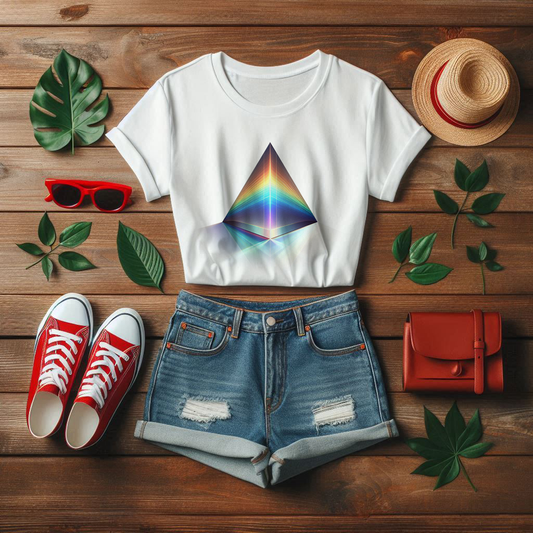 Prism Reflection Light Spectrum Art T-Shirt