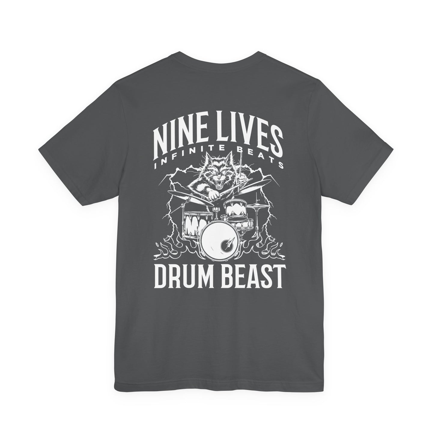 Nine Lives Infinite Beats DRUM BEAST T-Shirt – Furious Car Drum Machine Graphic