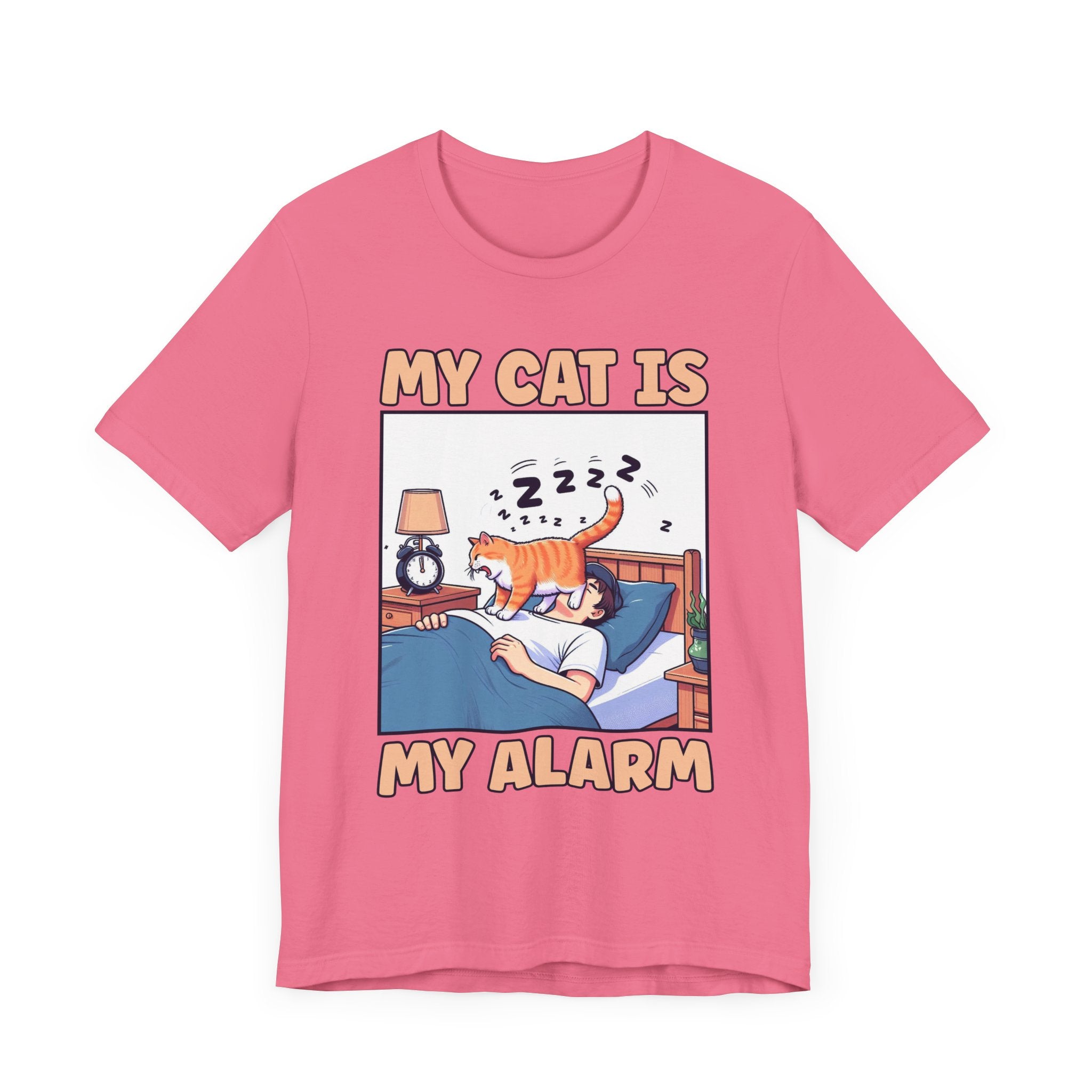 My Cat Is My Alarm Clock Shirt, Funny Cat Lover Tee, Pet Routine Humor T Shirt, Feline Morning Companion Apparel, Cute Cat Quote Top