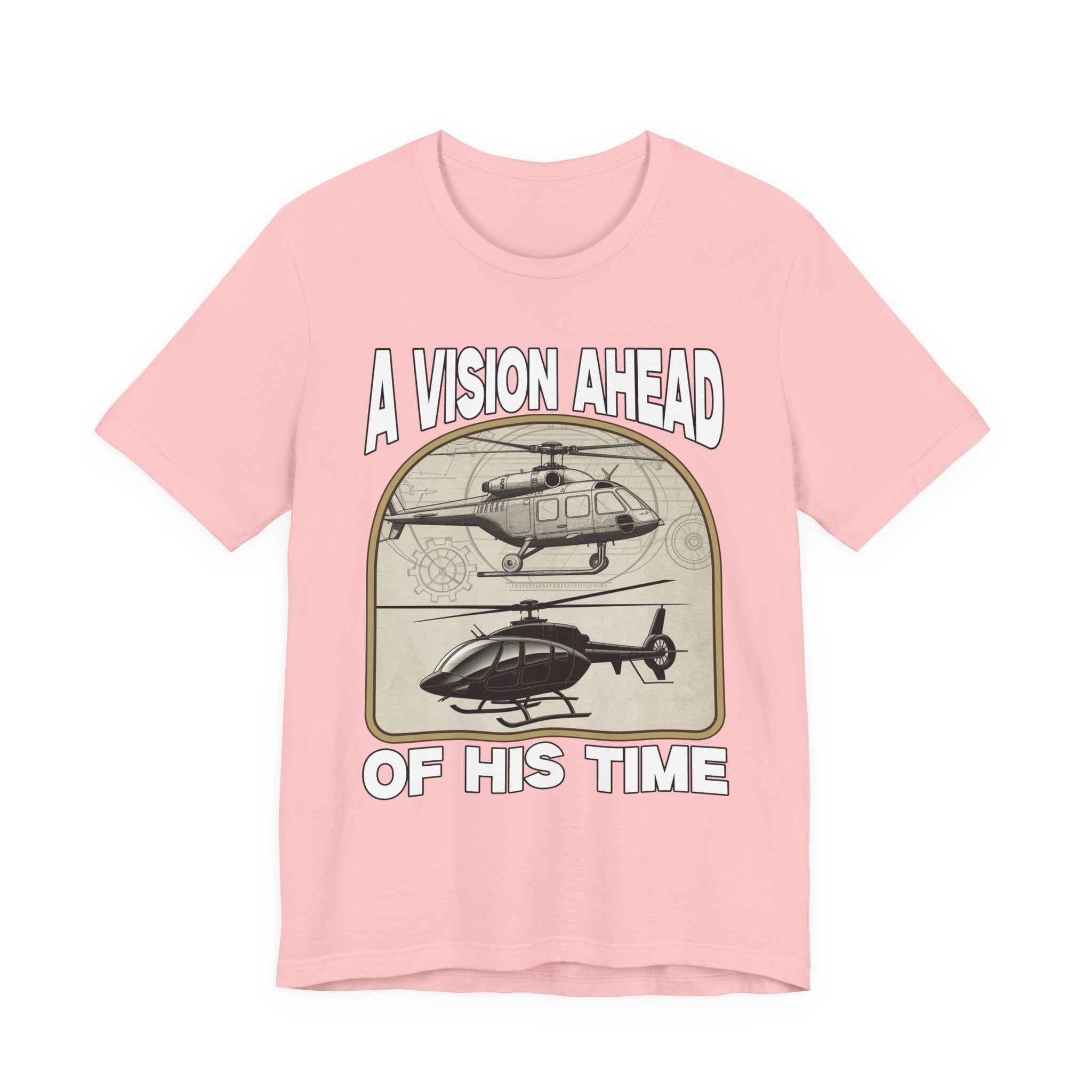 A Vision Ahead of His Time Tshirt – Da Vinci’s Helicopter and Modern Chopper Graphic