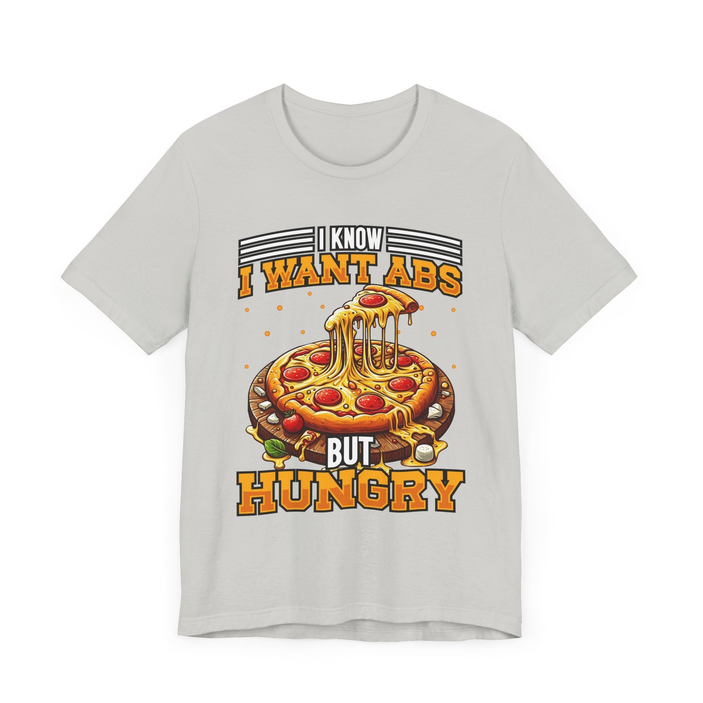 I Know I Want Abs But Hungry Shirt, Funny Gym Foodie Tee, Workout and Food Struggle T Shirt, Relatable Fitness Humor Apparel, Sarcastic Fit Top