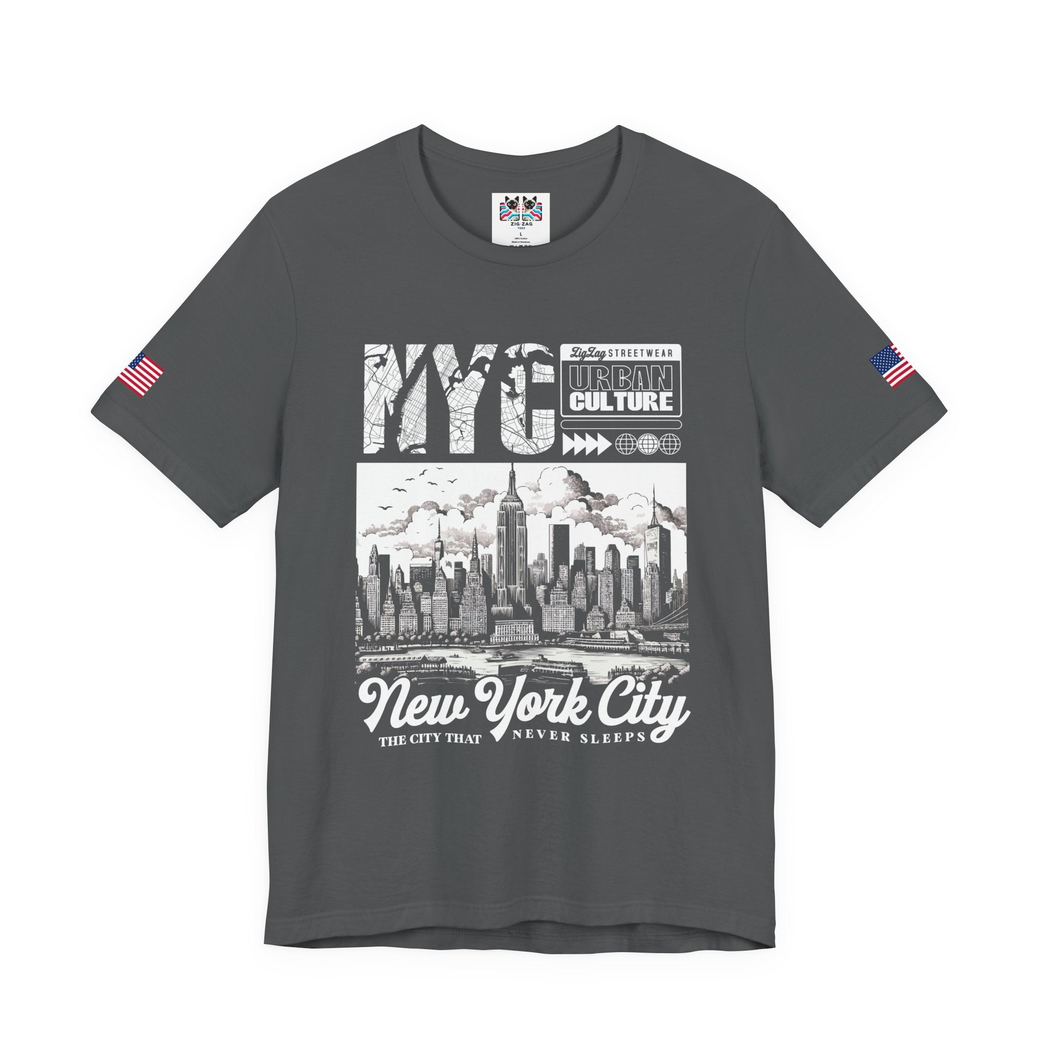 NYC New York City Skyline T-Shirt - Urban Culture Typography Graphic Street Design