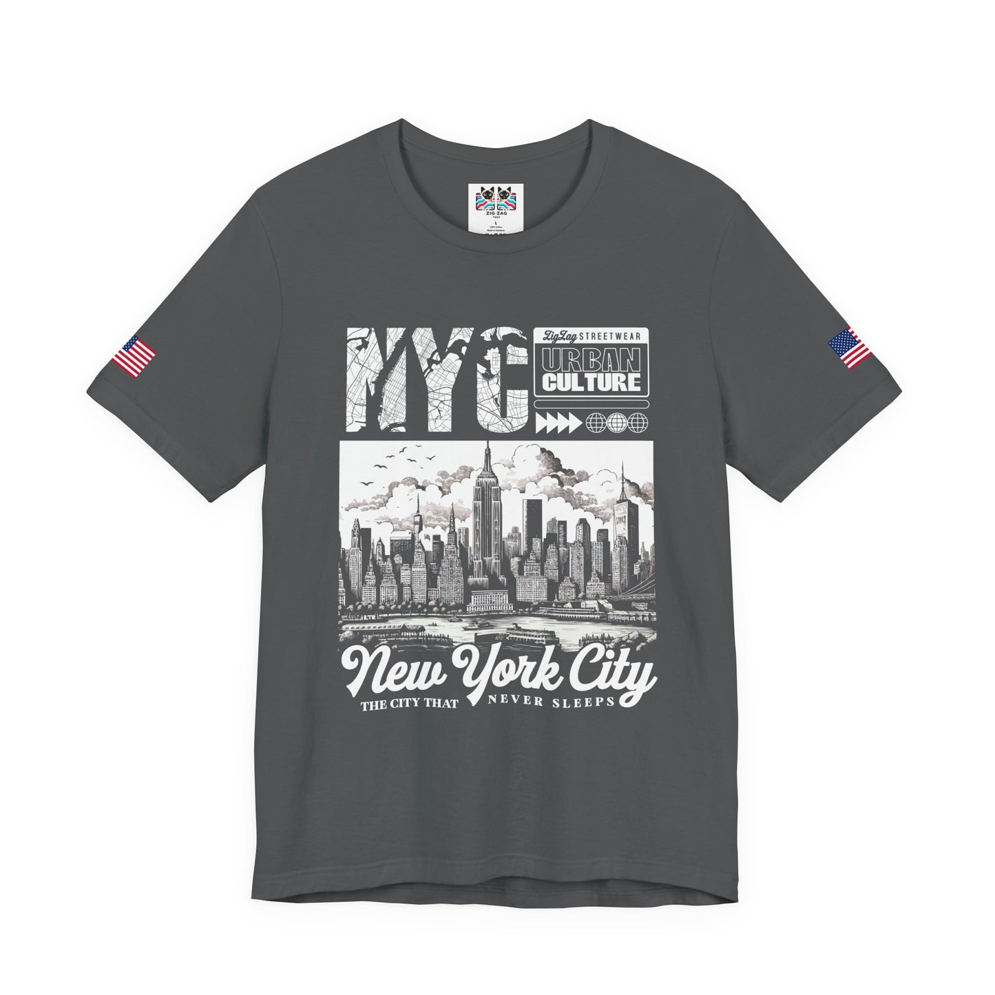 NYC New York City Skyline T-Shirt - Urban Culture Typography Graphic Street Design