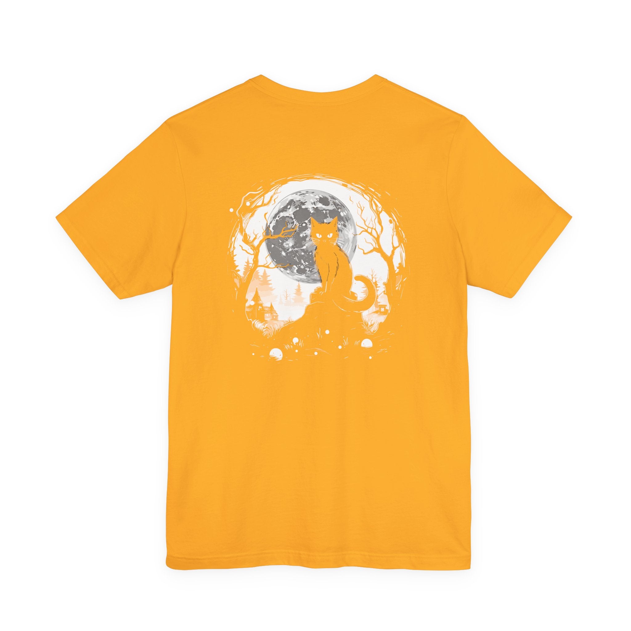 Enchanted Forest Haunted Cat Big Eyes Moonlight T-Shirt