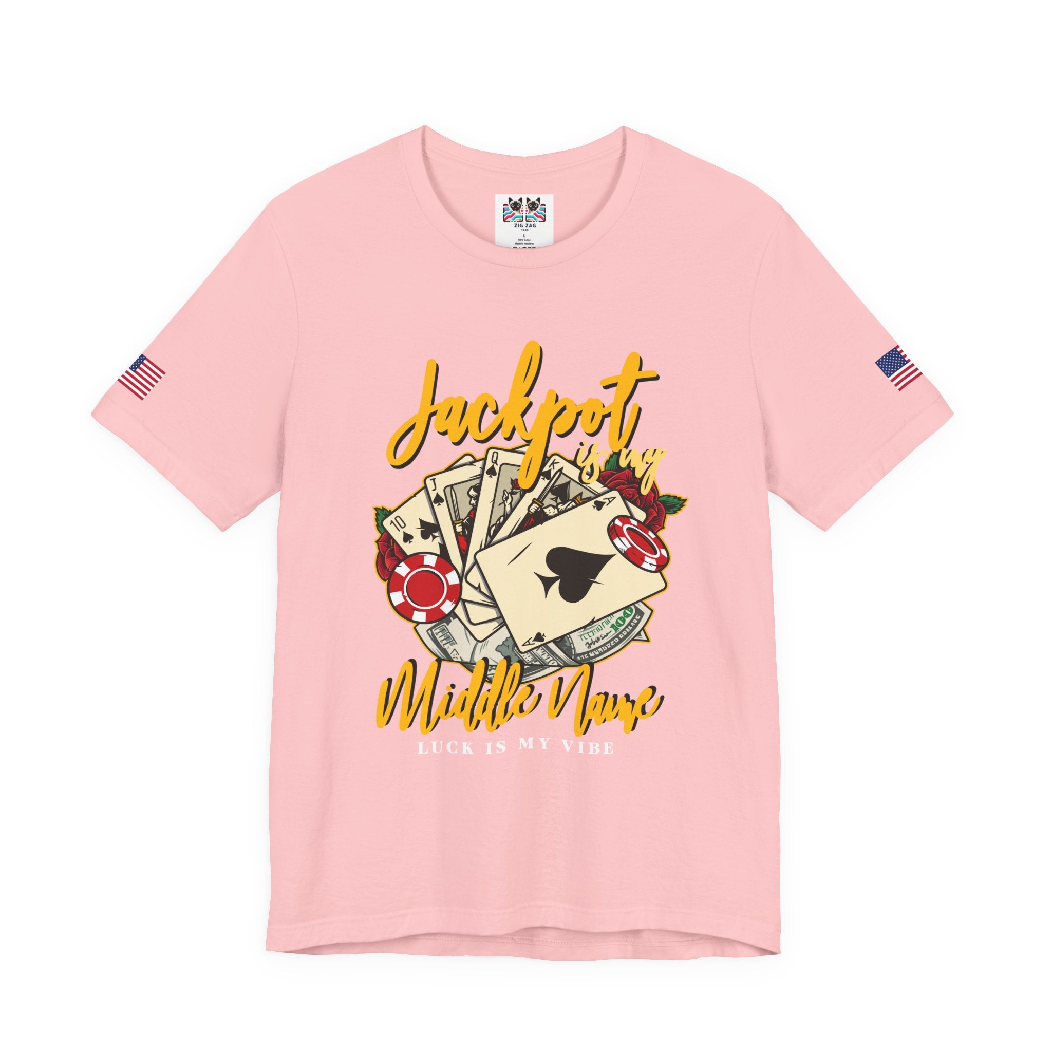 Jackpot Is My Middle Name T-Shirt – Lucky Casino Poker Cards Vegas Tee