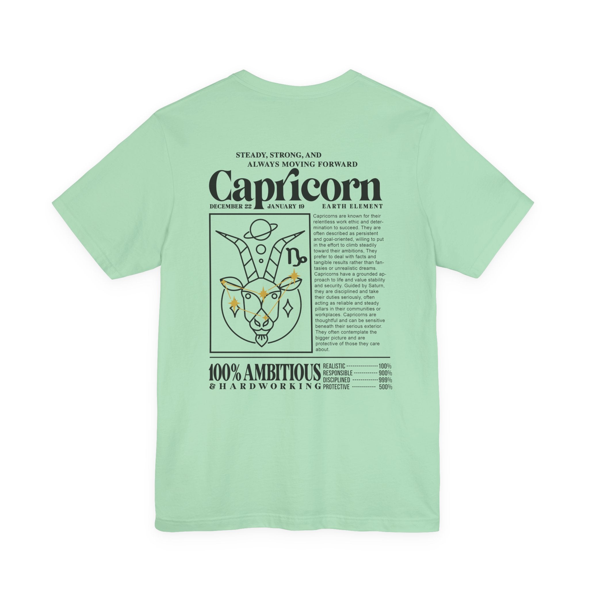 Capricorn Zodiac T-Shirt – Sturdy, Strong and Always Moving Forward Earth Element