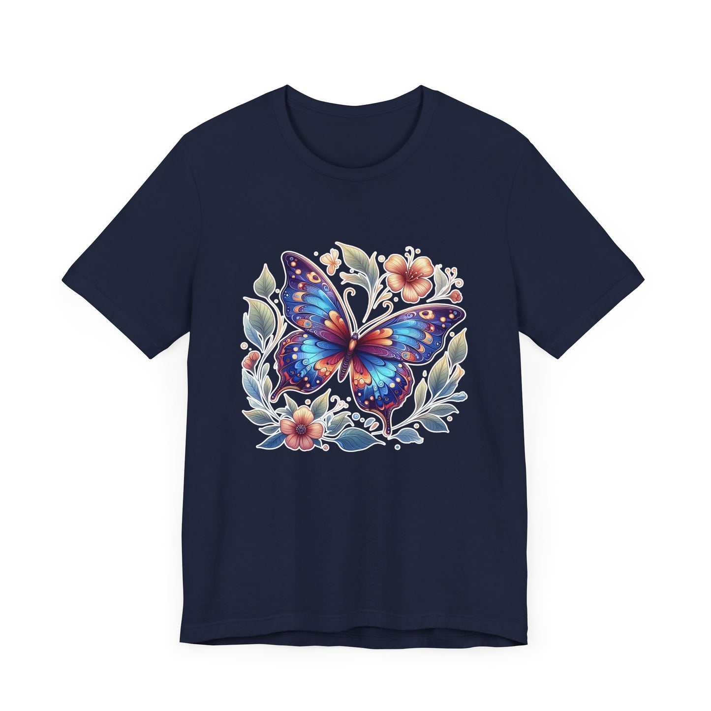 Butterfly Bloom Shirt, Vibrant Nature Tee, Colorful Insect T Shirt, Garden Life Apparel, Joyful Nature Lover Graphic Top