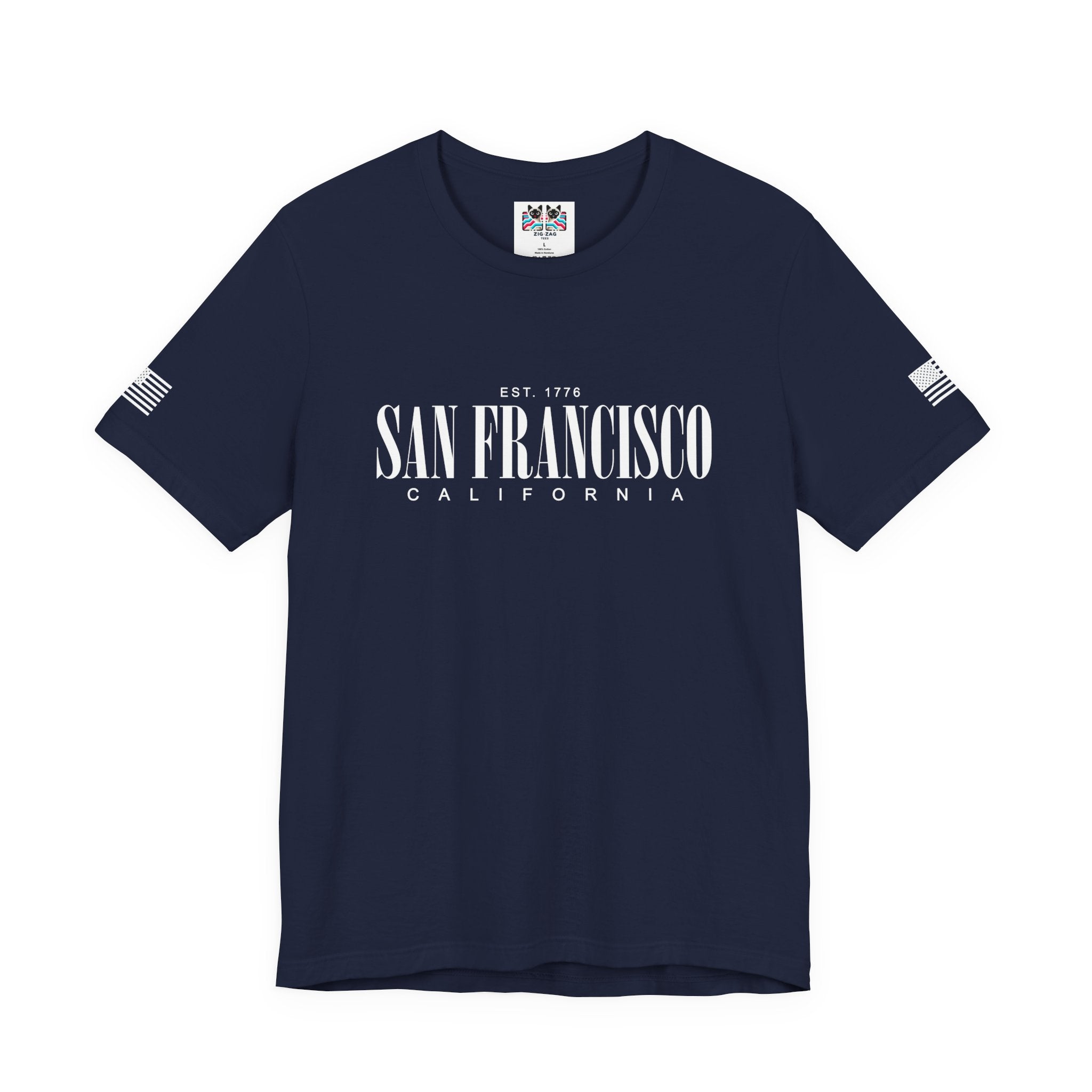 San Francisco California EST 1776 T-Shirt – Clean Serif Minimalist Typography Tee