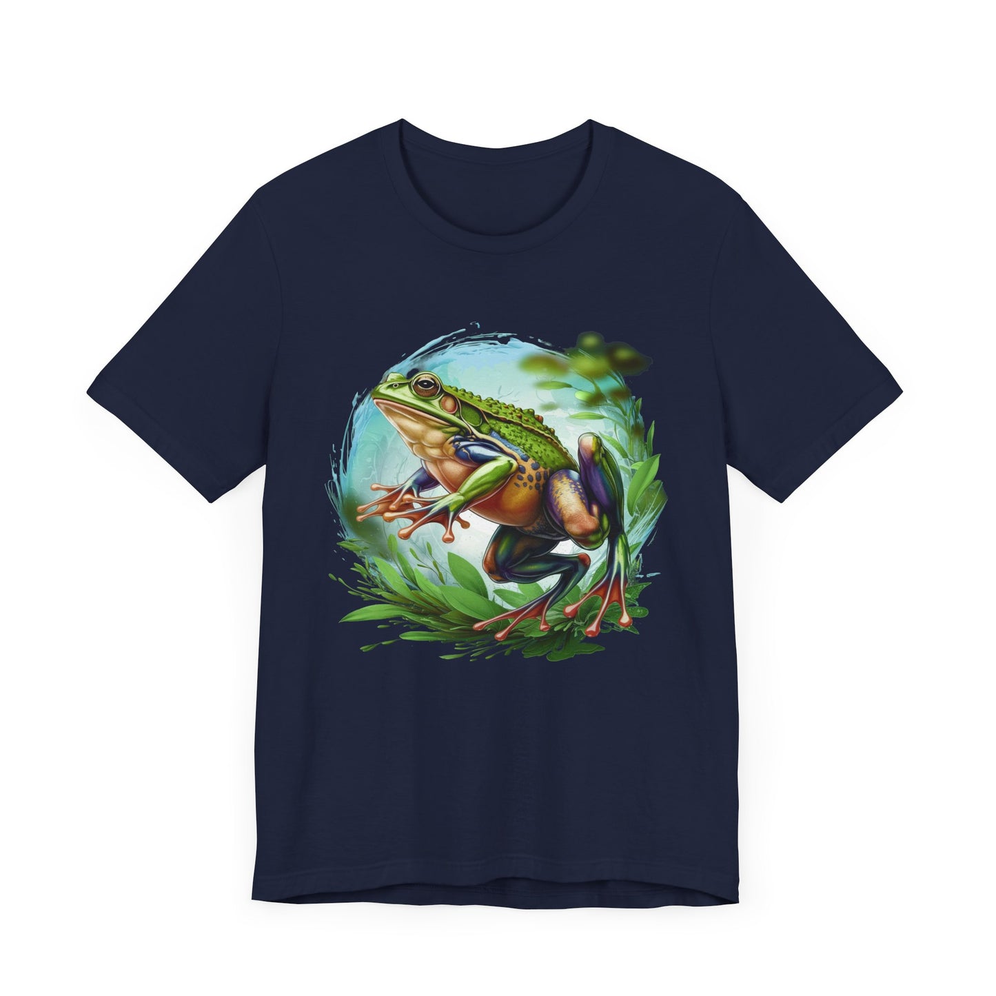 Leaping Frog in Air with energy and grace in Lush Green Vegetation Graphic T-Shirt