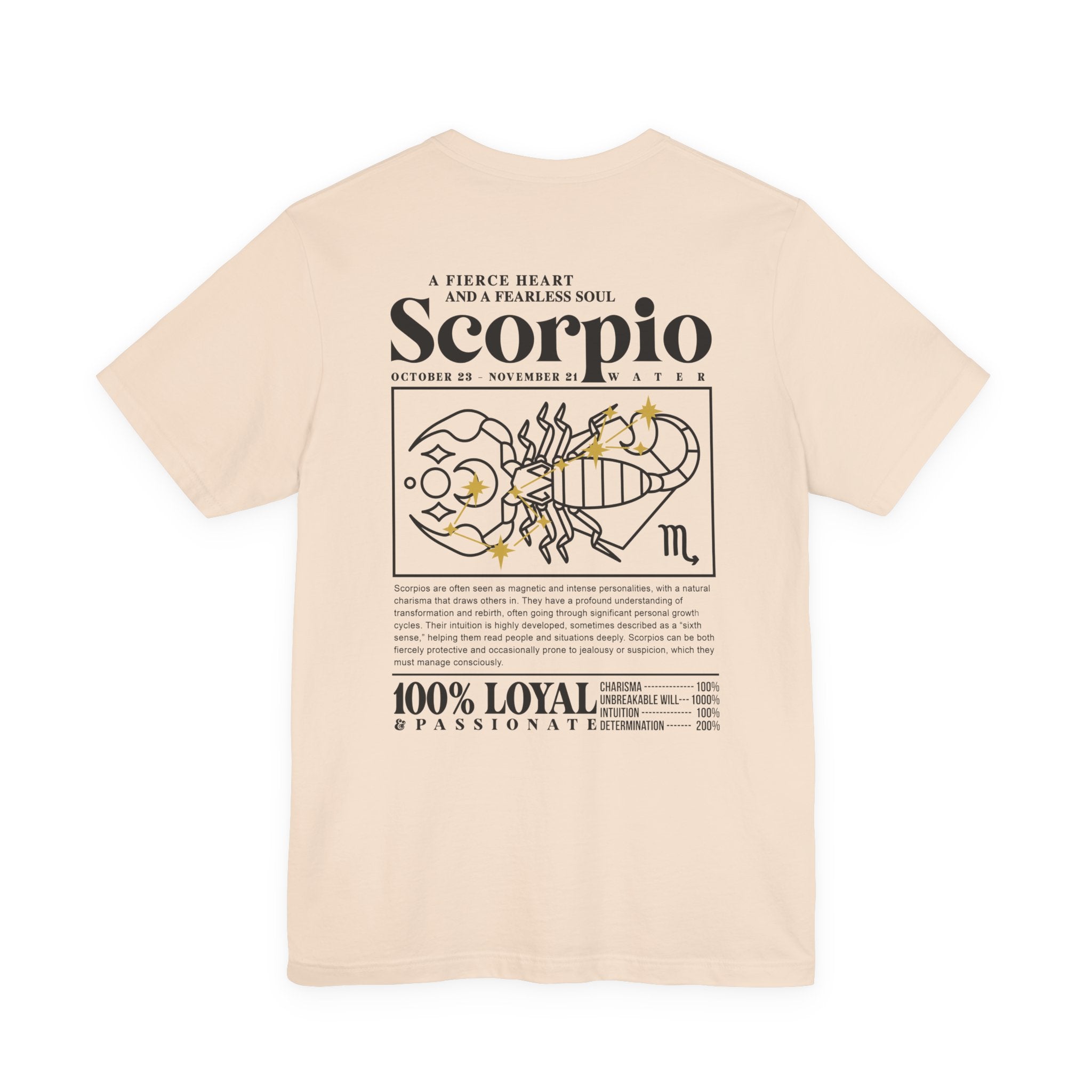 Scorpio Fierce Heart T-Shirt – Zodiac Sign with Bold Scorpion Graphic