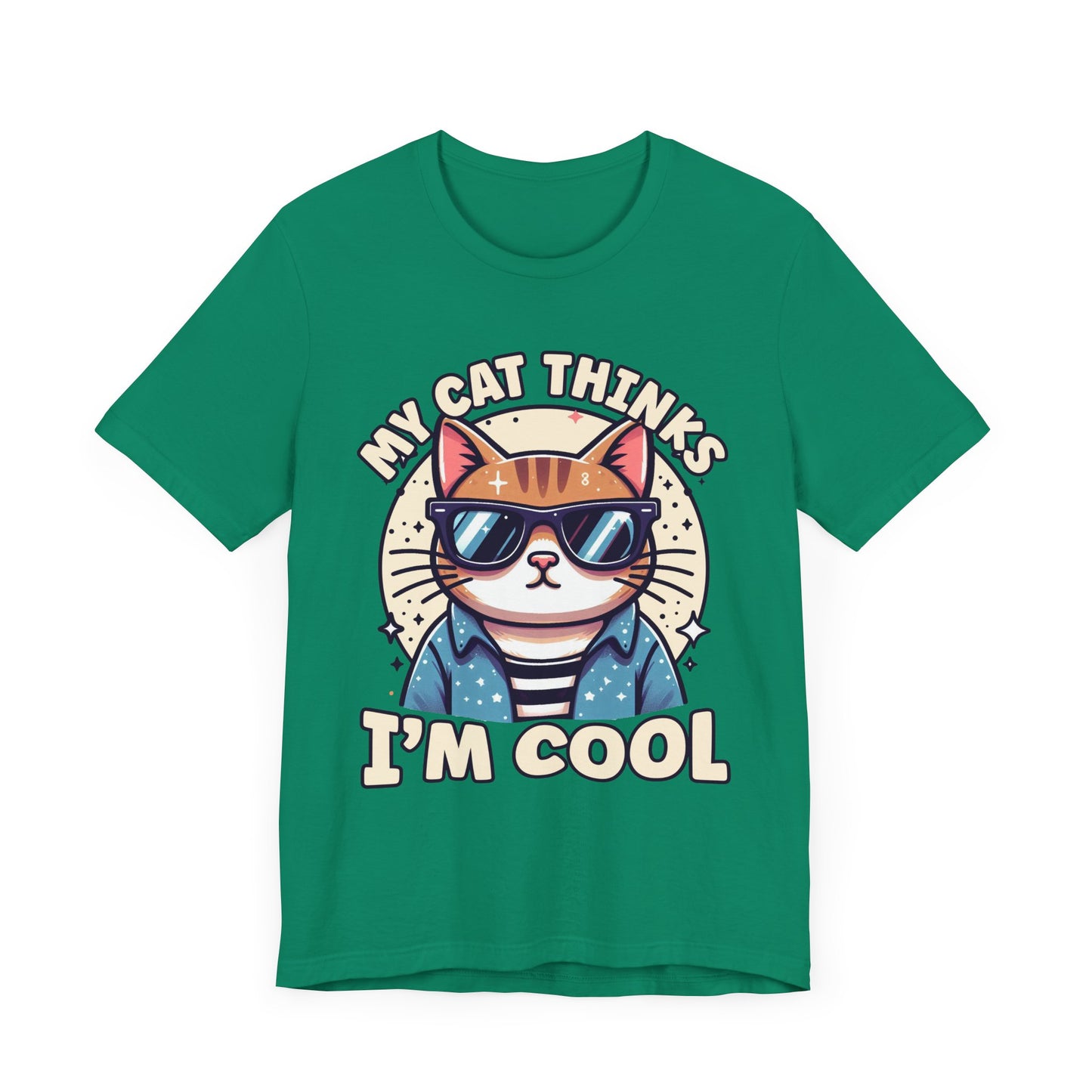 My Cat Thinks I'm Cool | Serious Cat with Sunglasses Graphic T-Shirt