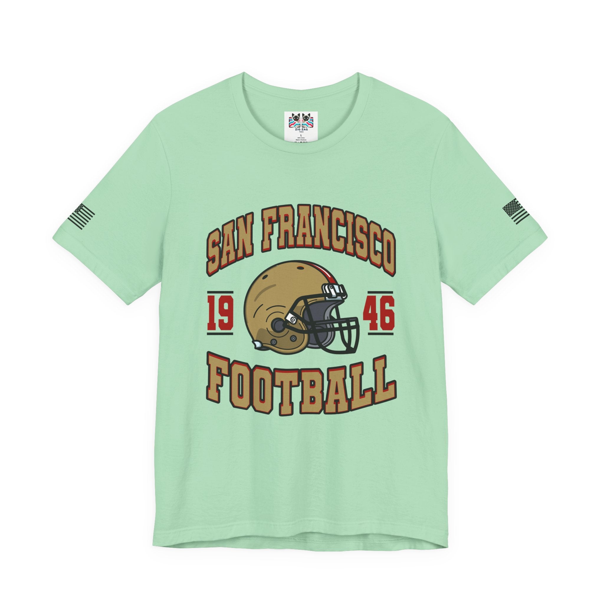 San Francisco Football T-Shirt, 1946 Arch Helmet Graphic Tee, SF Bay Area Fan Shirt, Vintage Retro Football Shirt, Unisex