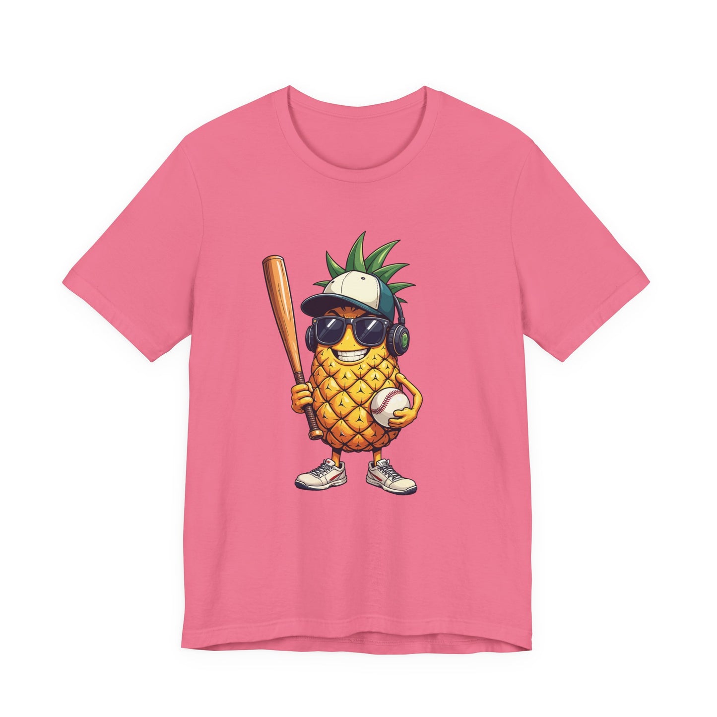 Pineapple Baseball Aggressive Mascot Tshirt Cool Fruit Sports Character