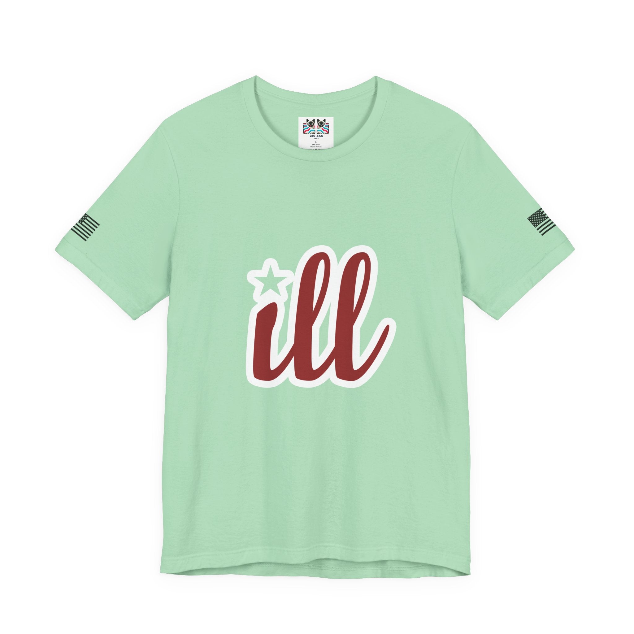 Philadelphia ILL T-Shirt – Bold Script Star Graphic Tee Philadelphia Fan
