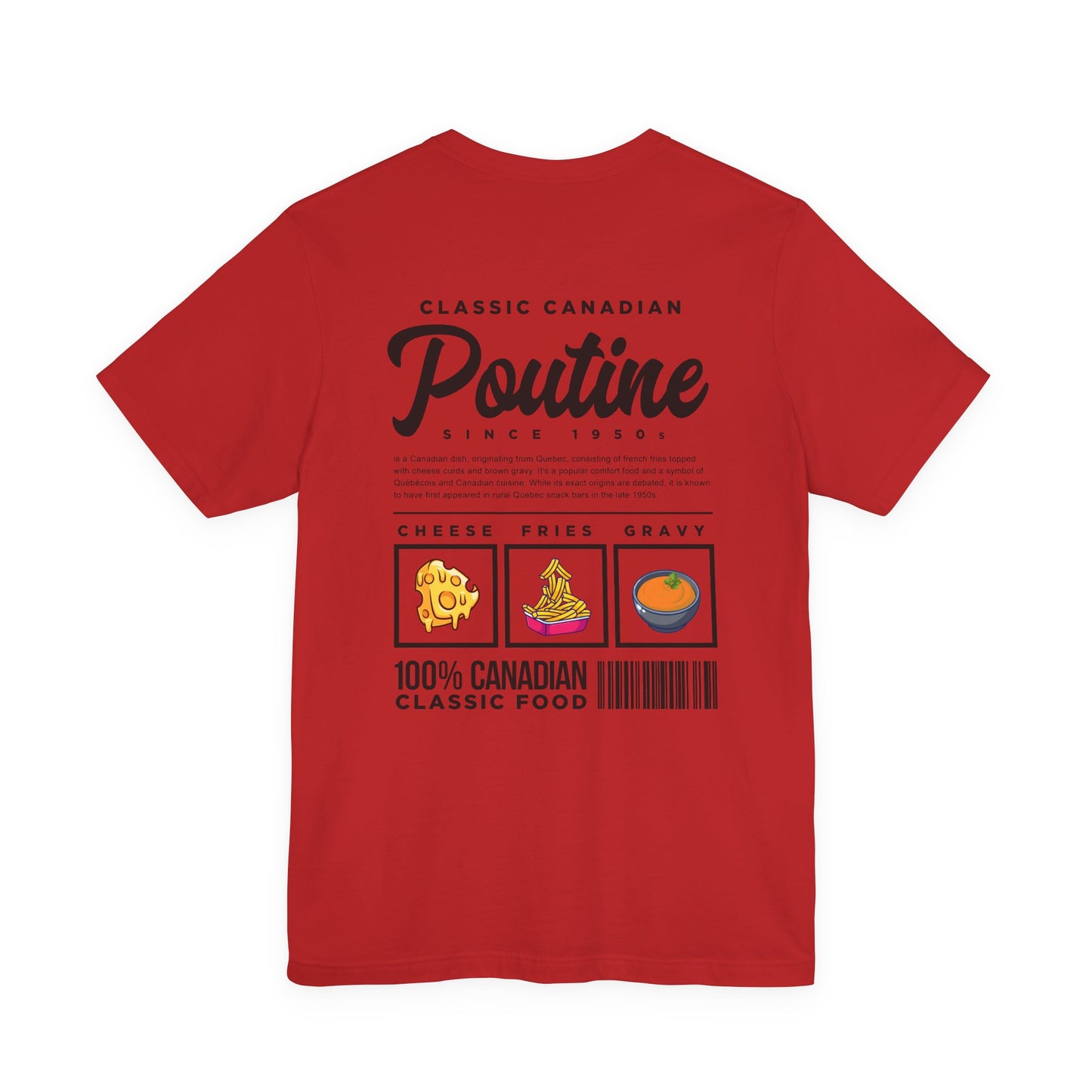 Classic Canadian Poutine T-Shirt – Featuring Traditional Ingredients & Origin Story