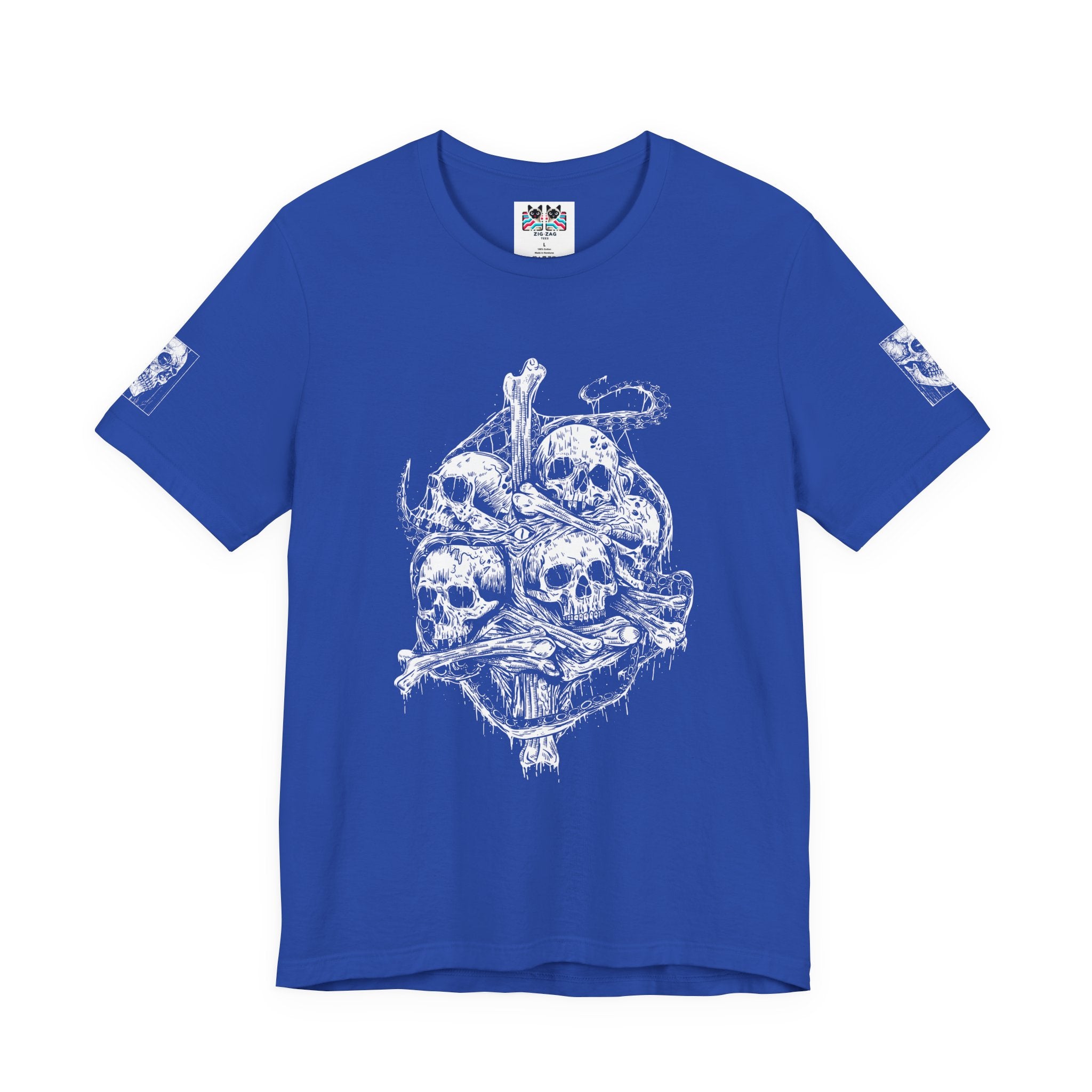 Gothic Skull Pile T-Shirt – Dark Horror Skeleton Art Graphic Tee