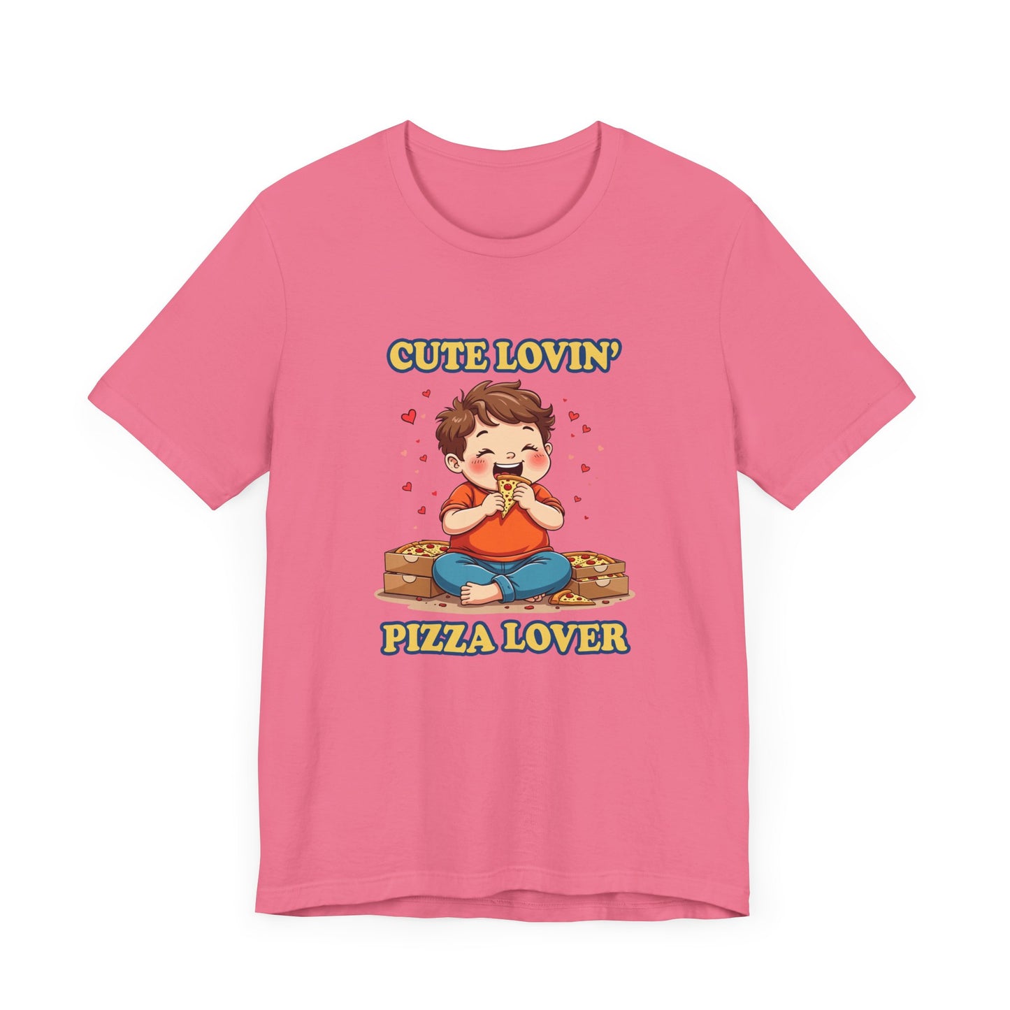 Cute Lovin’ Pizza Lover T-Shirt – Adorable Kid Eating Pizza Graphic