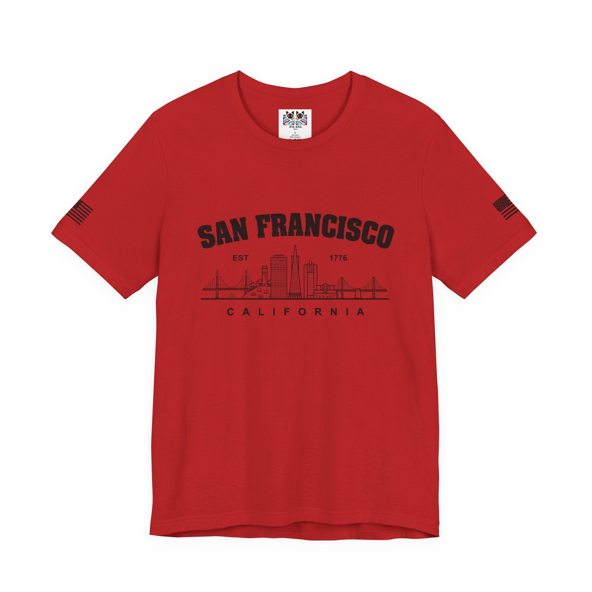San Francisco California T-Shirt, EST 1776 Collegiate Skyline Tee, Bay Area Minimalist Gift Shirt, SF Souvenir, Unisex
