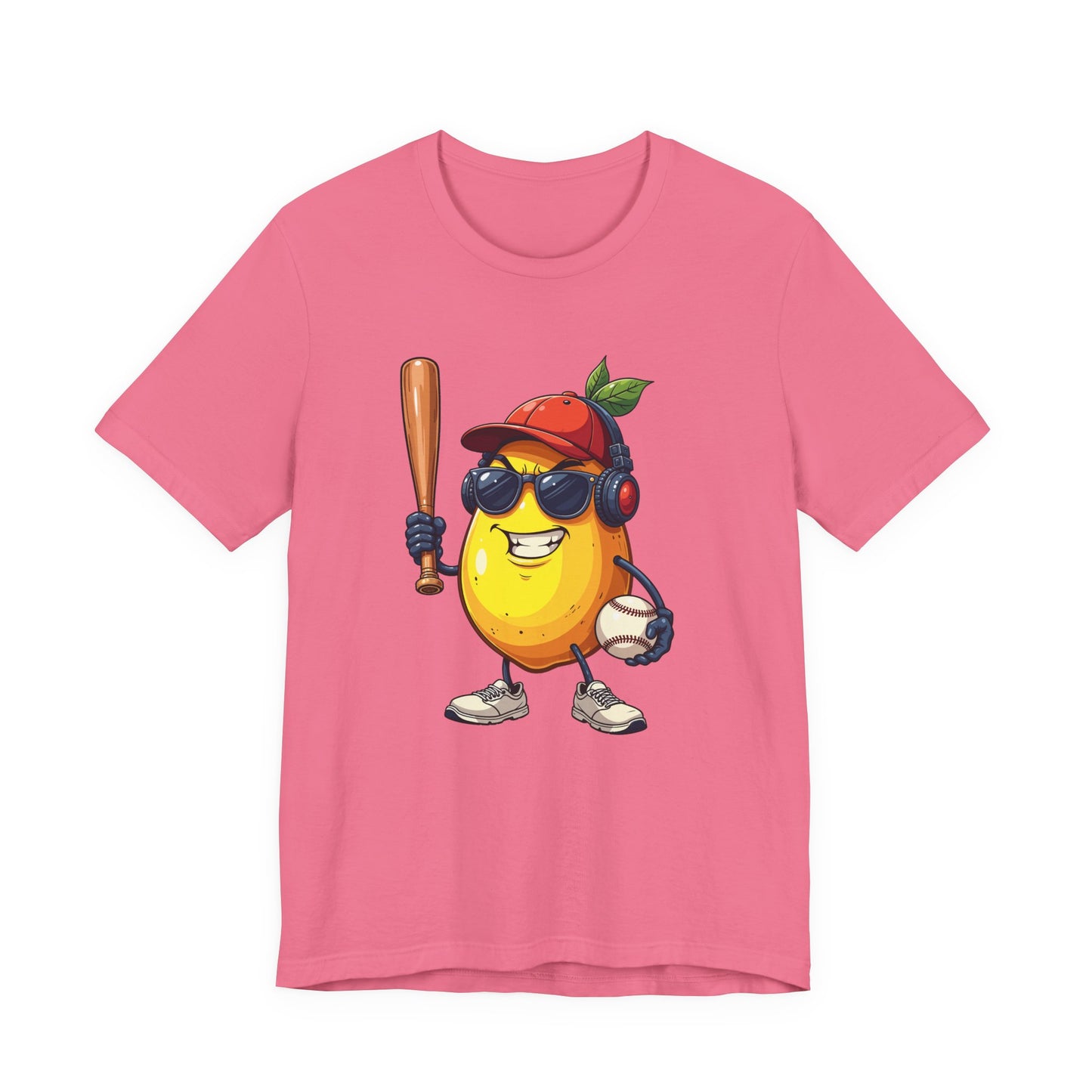 Aggressive Lemon Baseball Mascot Tshirt Bold Sports Fruit Character Design