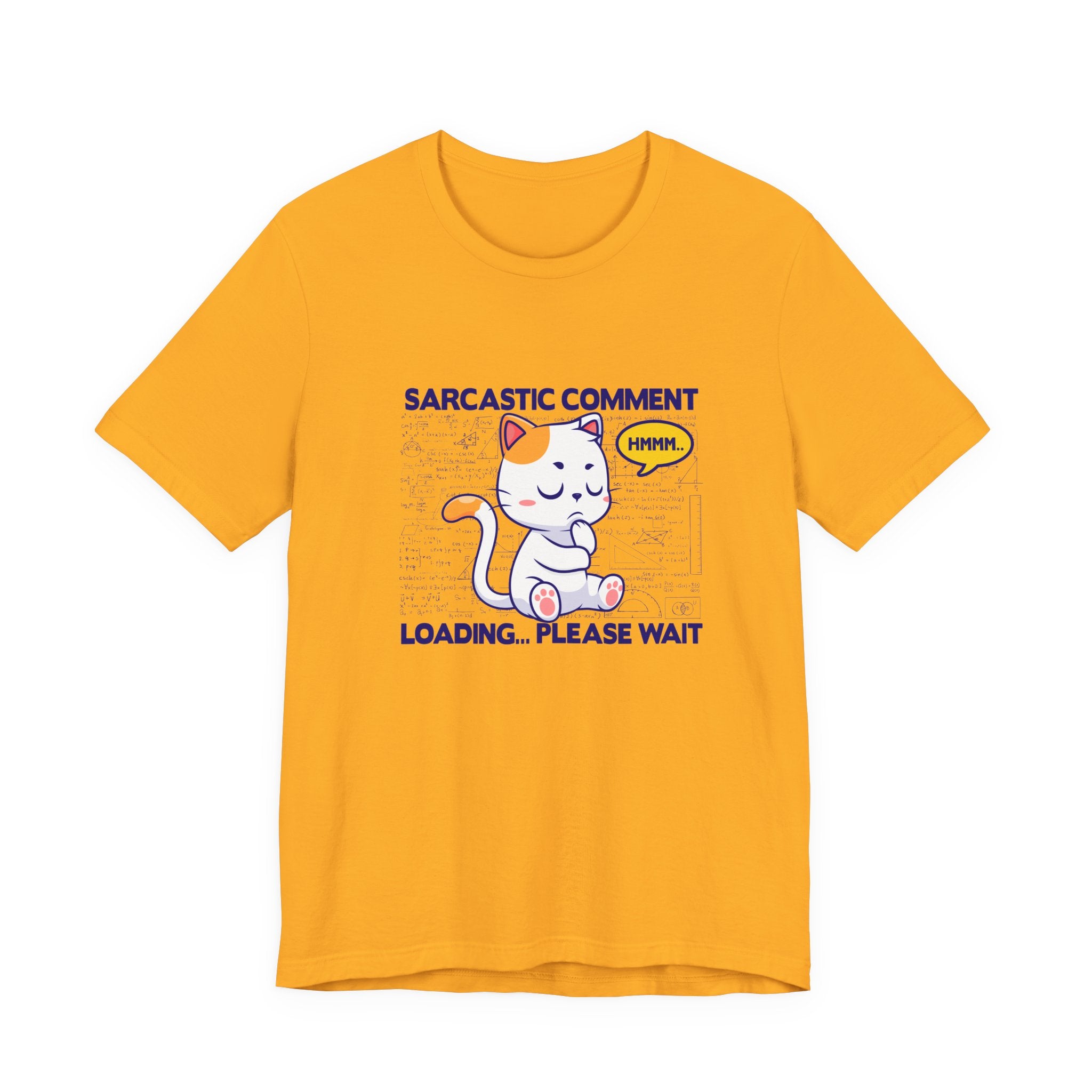 Sarcastic Comment Loading Tshirt Cat - Math Diagrams Formula Graphic