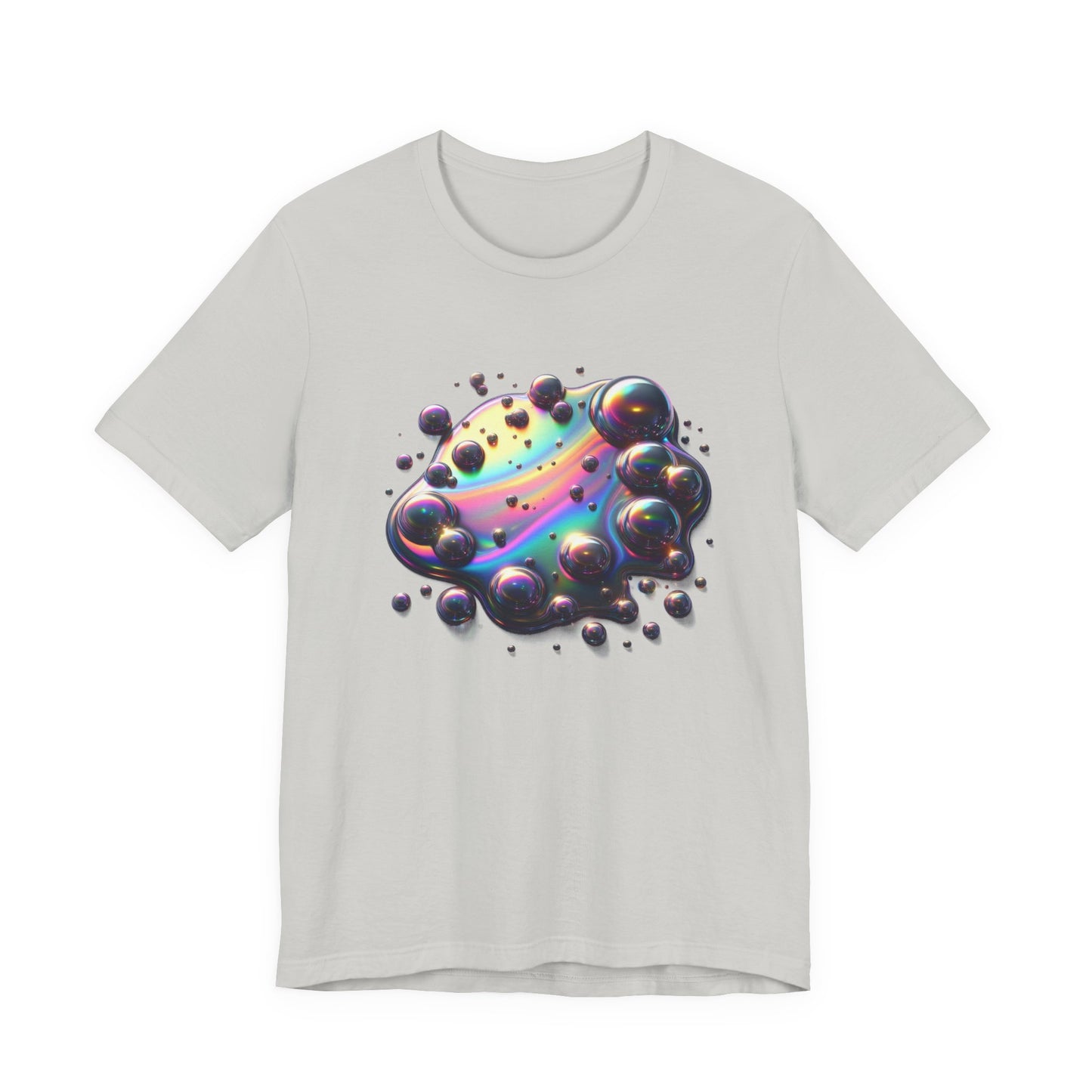Oil Spill Fantasy – Iridescent Abstract Swirl Graphic T-Shirt