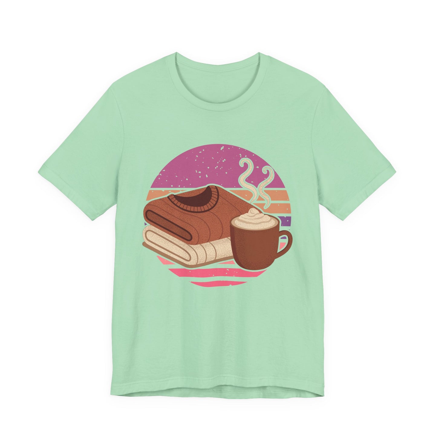 Sweater Weather Aesthetic – Cozy Sweater, Hot Drink & Cool Weather Graphic T-Shirt