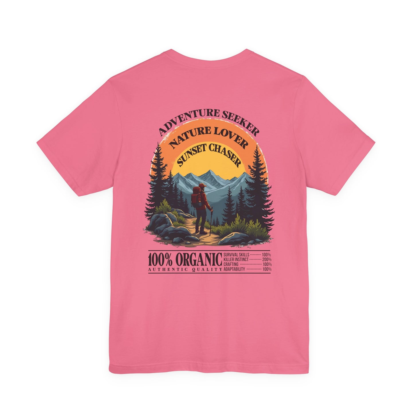 Adventure Seeker Nature Lover T-Shirt – Hiker on Mountain Edge Graphic