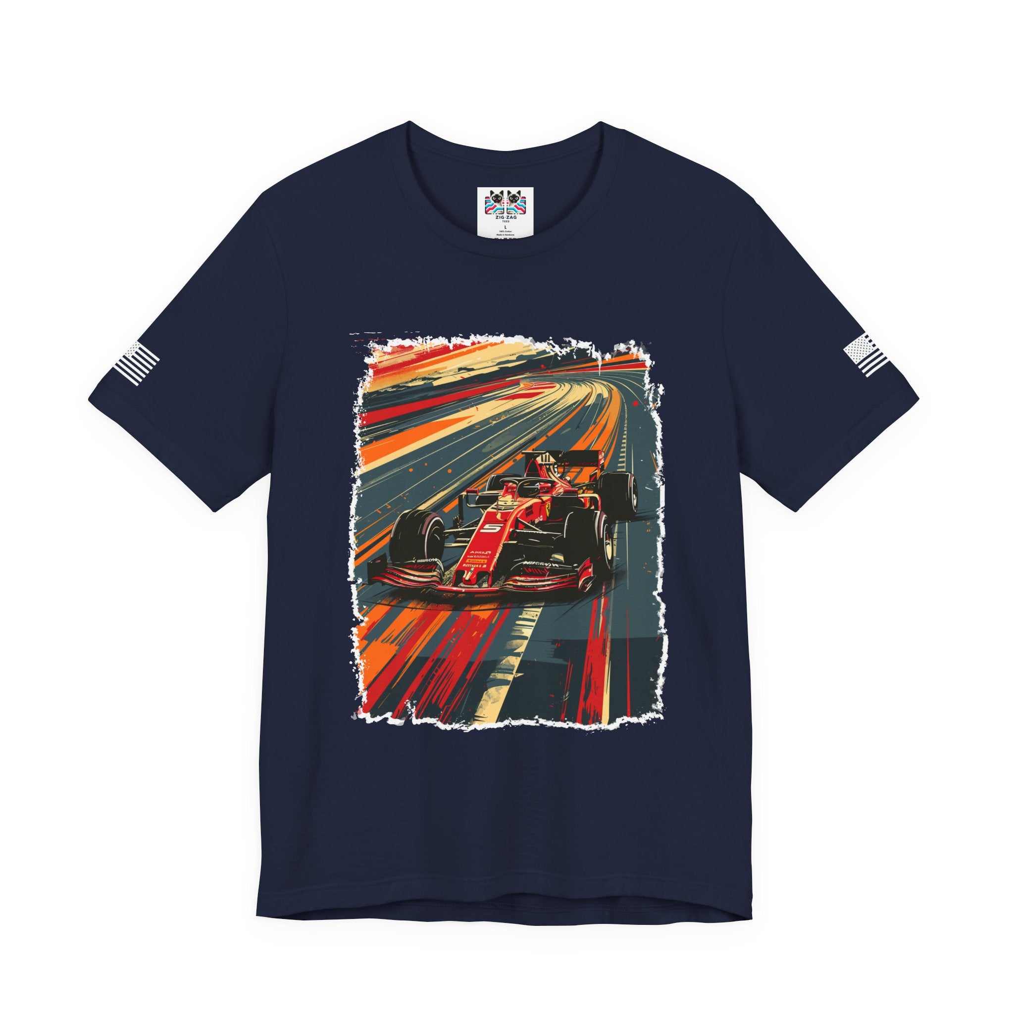 Las Vegas World Champion Sports Car Racer Front & Back T-Shirt – Formula Racing Graphic Tee