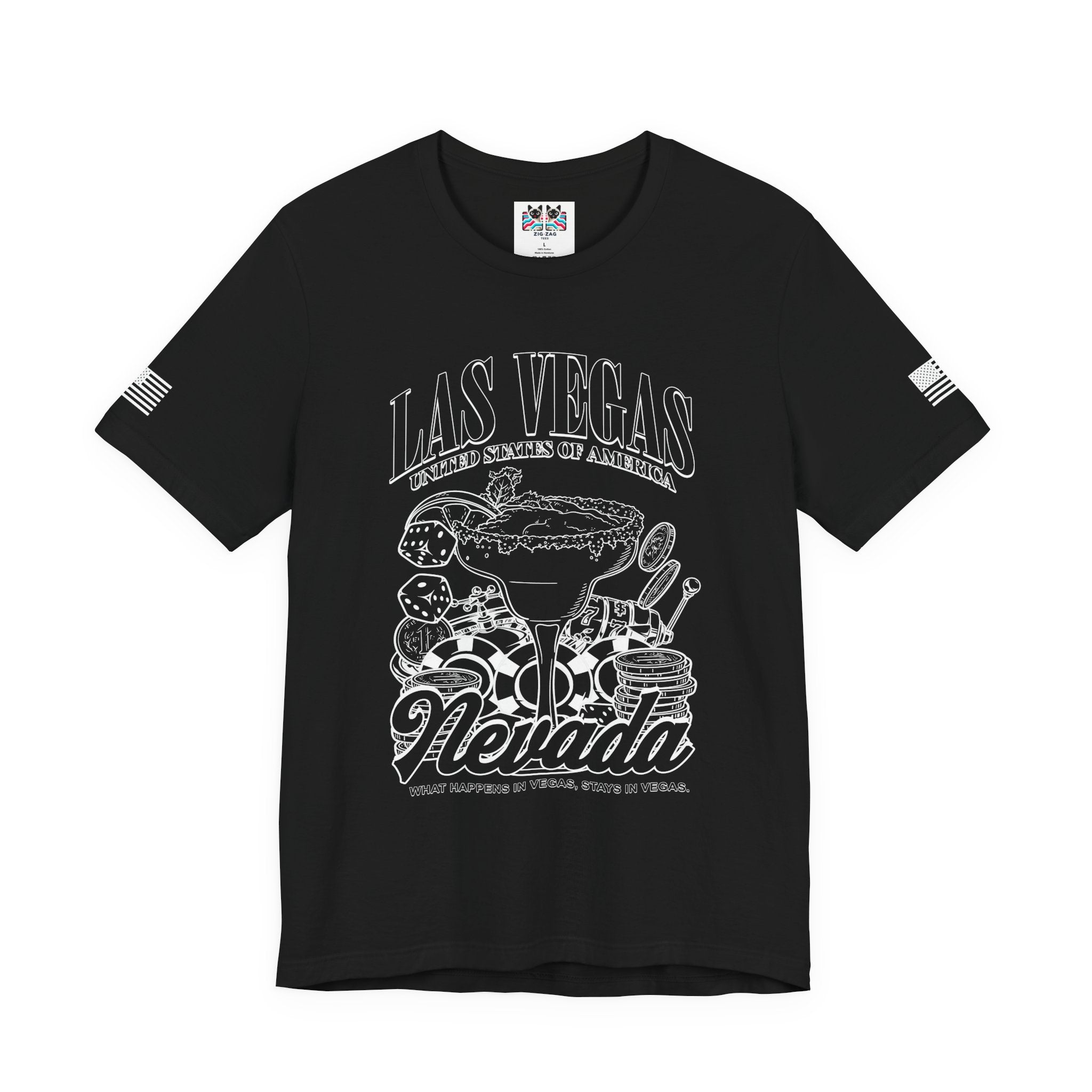 Las Vegas Nevada USA T-Shirt – Casino Cocktail Dice Chips Graphic Tee