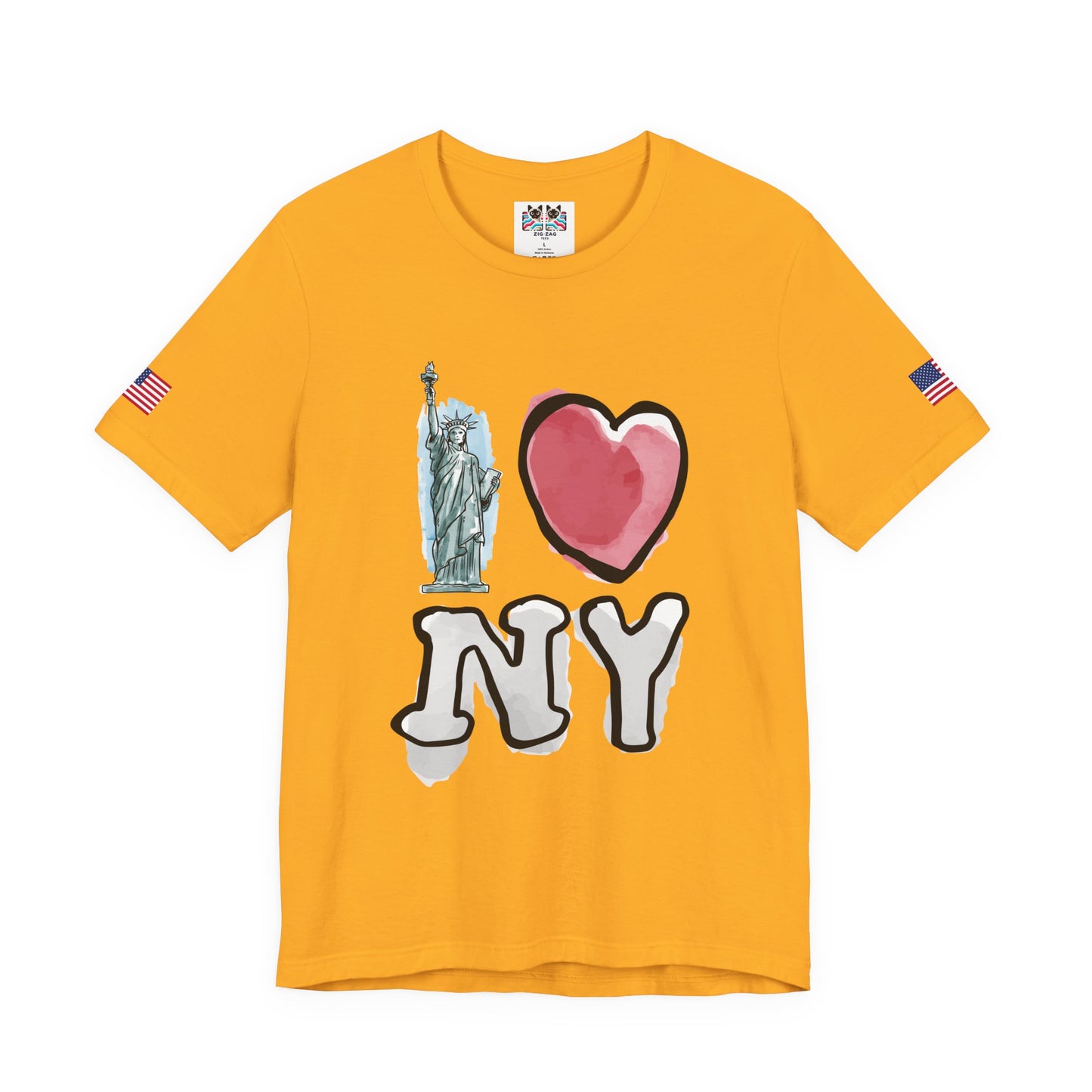I Love NY T-Shirt - Statue of Liberty Pink Heart Black New York City Design