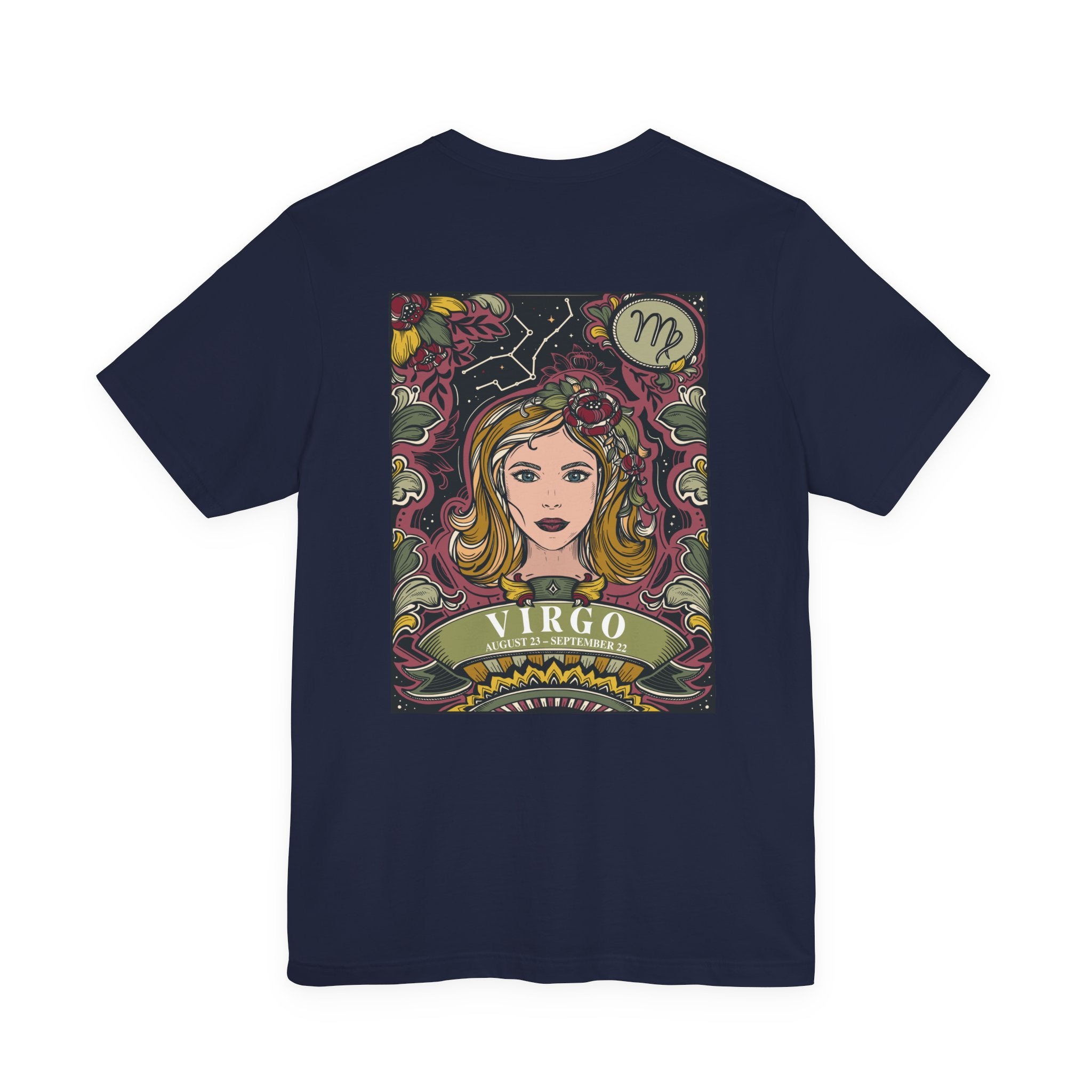 Virgo Constellation & Floral Zodiac T-Shirt – August 23 to September 22