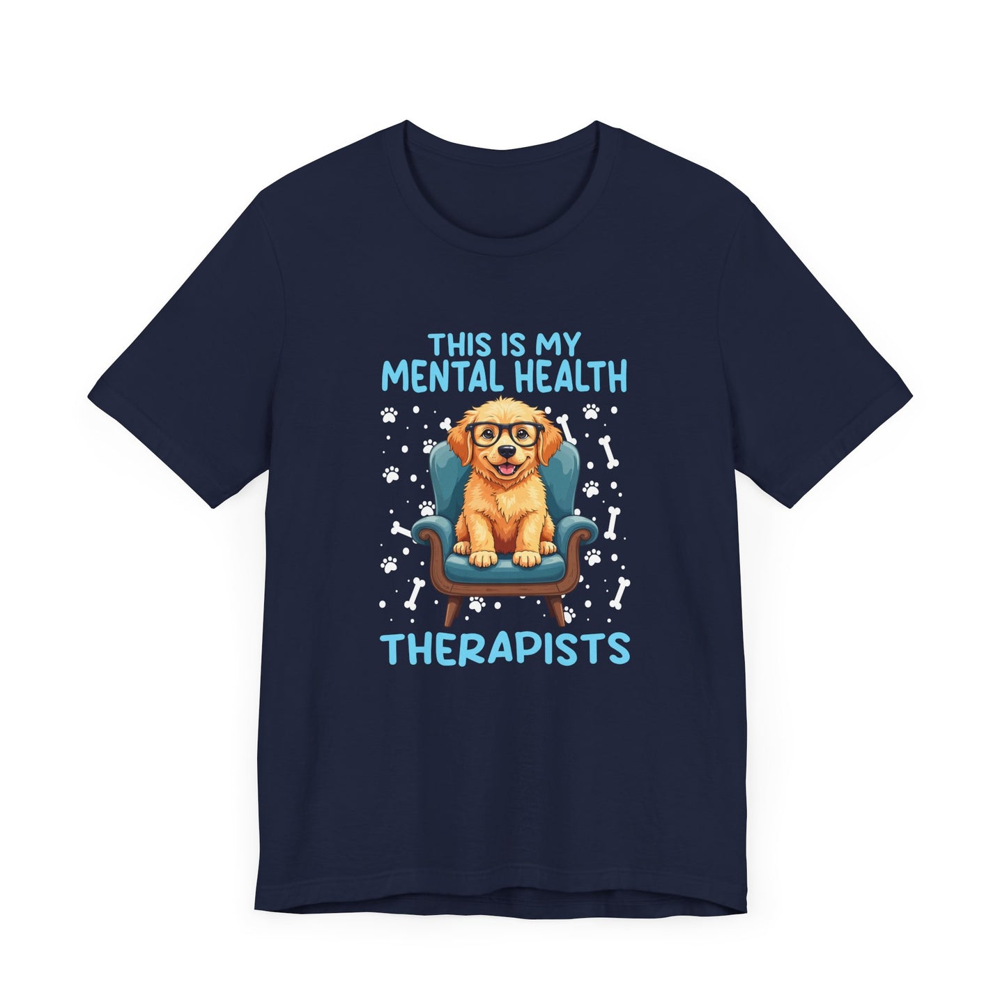 This Is My Mental Health Therapist T-Shirt – Cute Dog on Chair Graphic