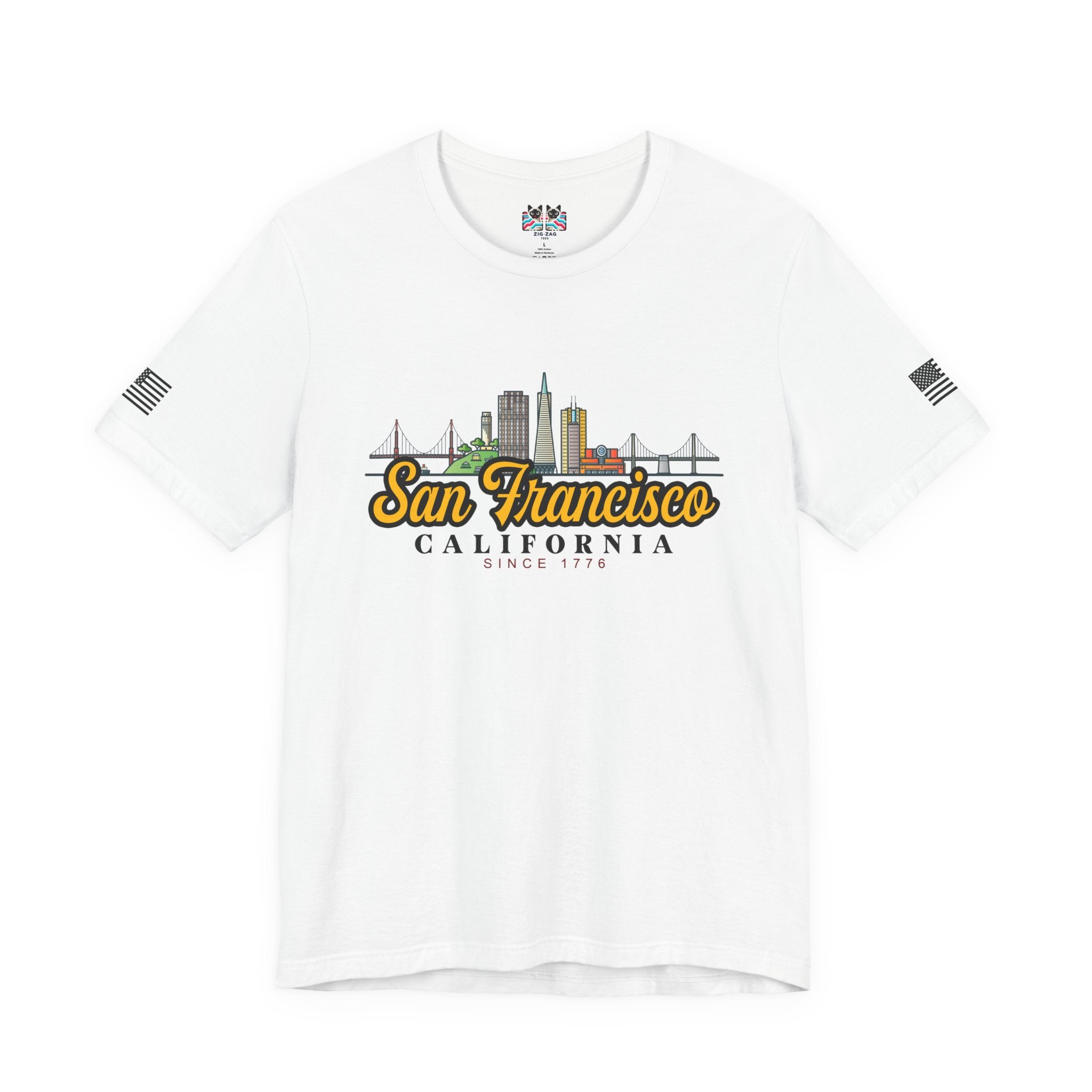 San Francisco California Since 1776 T-Shirt – City Skyline Script Graphic Tee