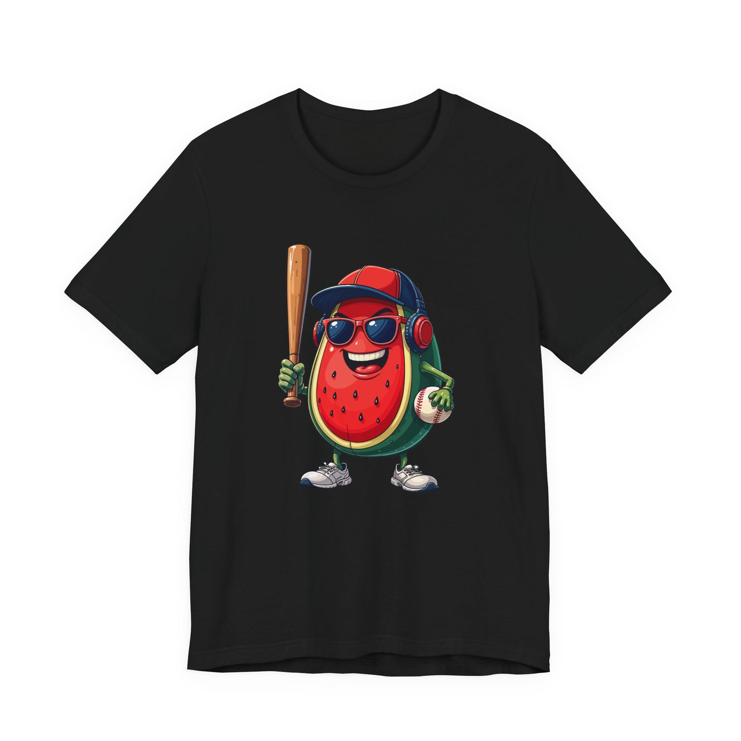 Happy Watermelon Baseball Mascot Tshirt Fun Sports Fruit Character Design