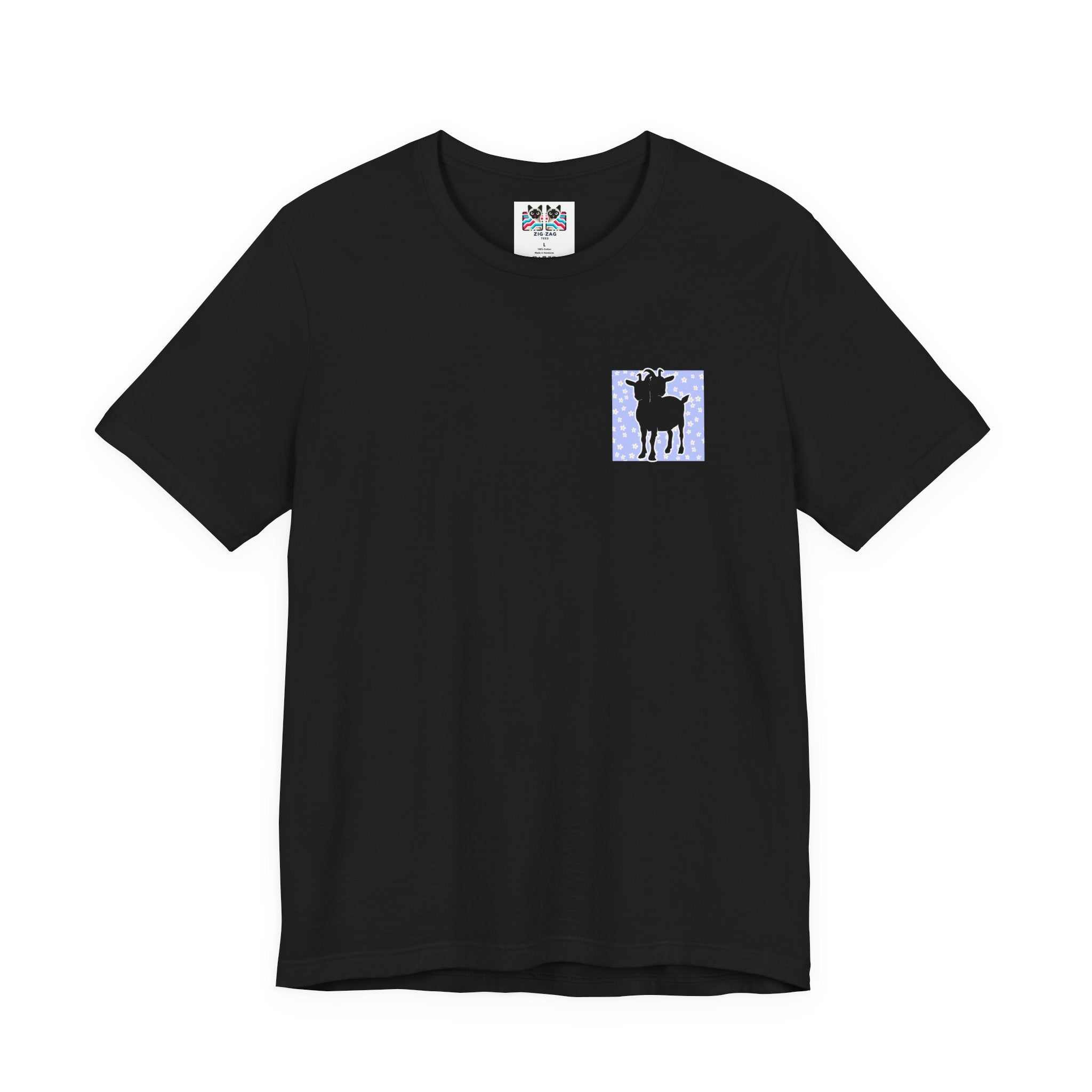 Double-Headed Goat Outline Graphic T-Shirt