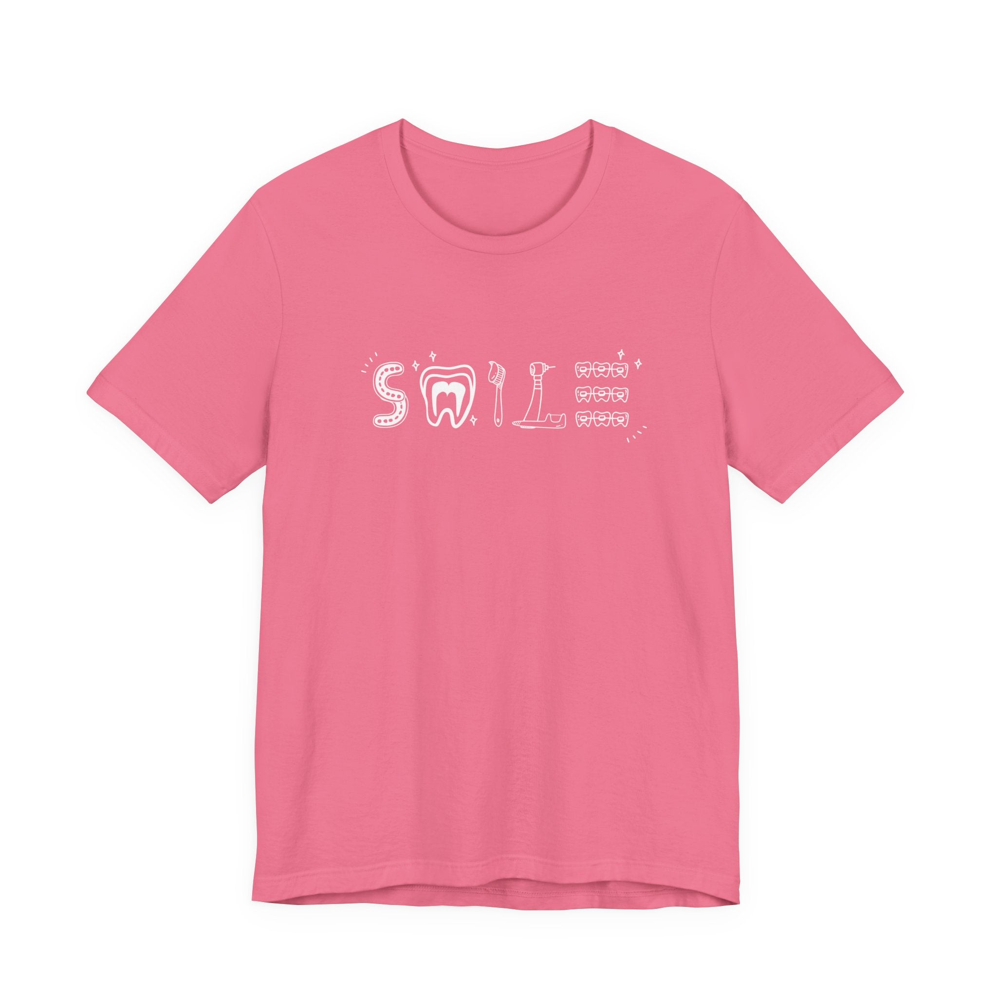 Smile TShirt Dental Cleaning Tools Art Toothbrush Floss Scaler Design