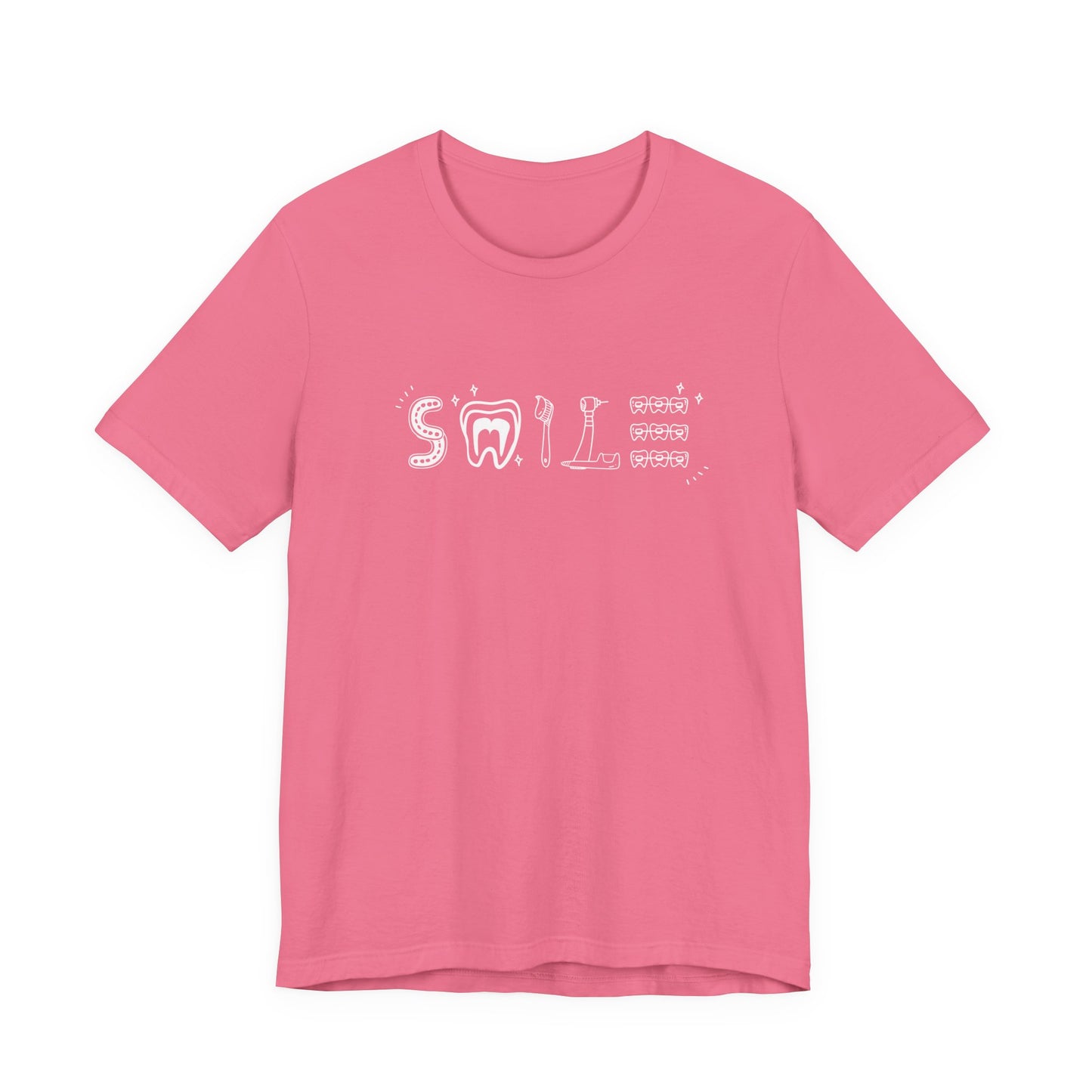 Smile TShirt Dental Cleaning Tools Art Toothbrush Floss Scaler Design