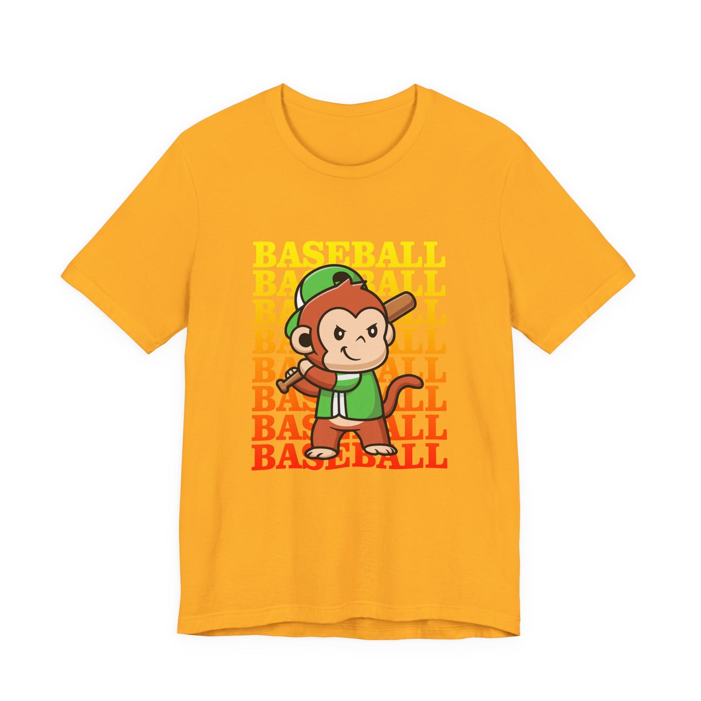 Baseball tshirt - Baseball Monkey Player Tshirt Large Graphic Monkey Baseball Player with Baseball Text Background