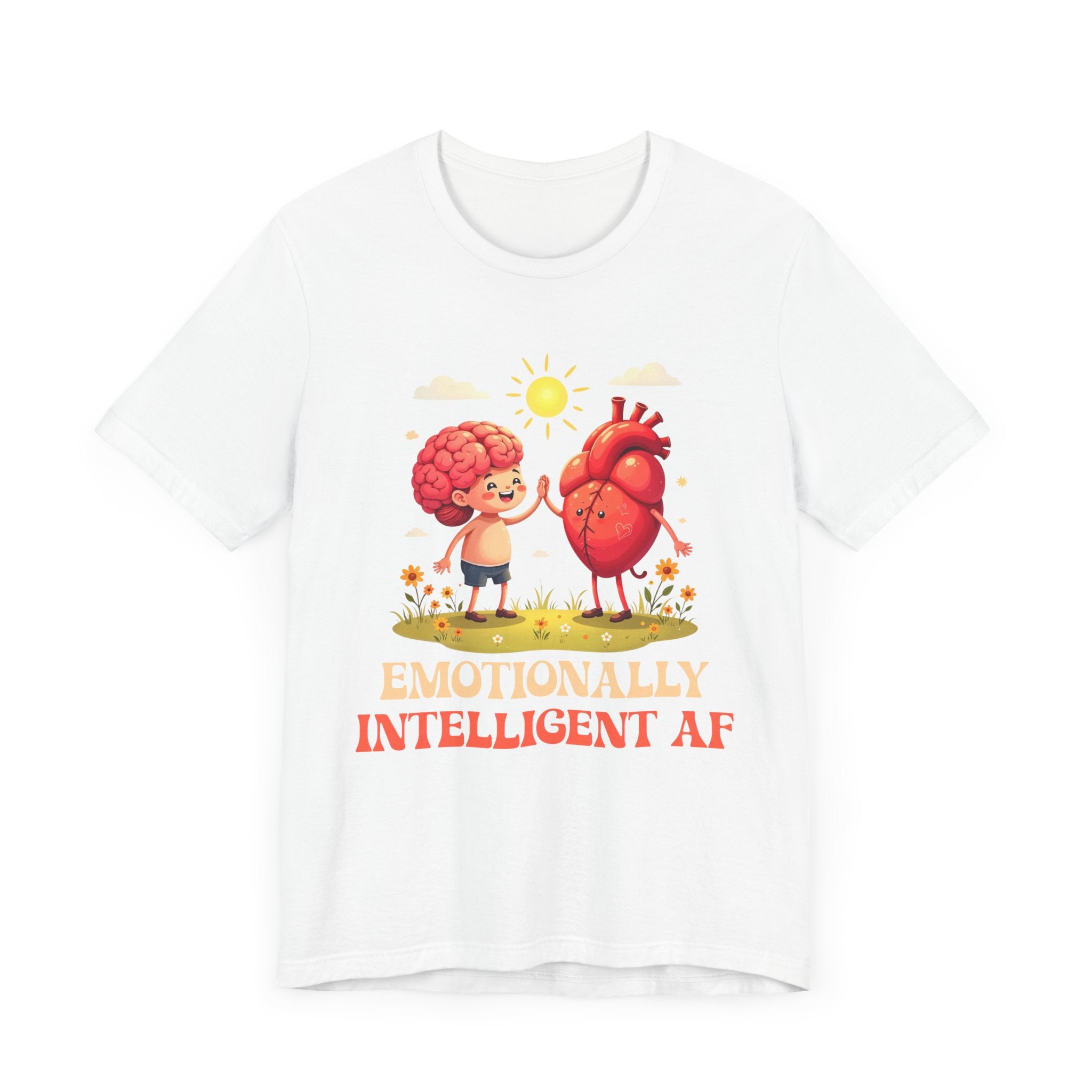 Emotionally Intelligent AF – Brain & Heart Hi-Five Graphic T-Shirt