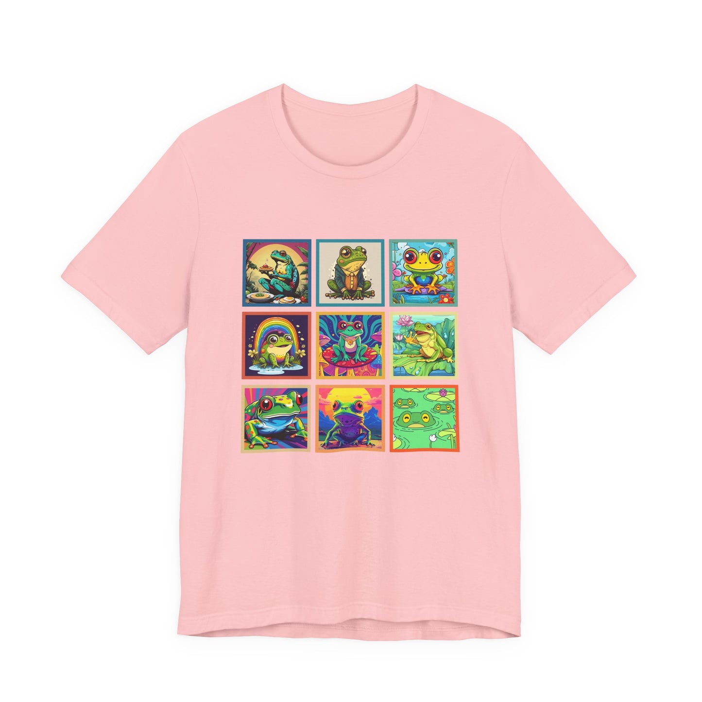 Colorful Frogs Pop Art Tshirt – Nine Amphibian Friends