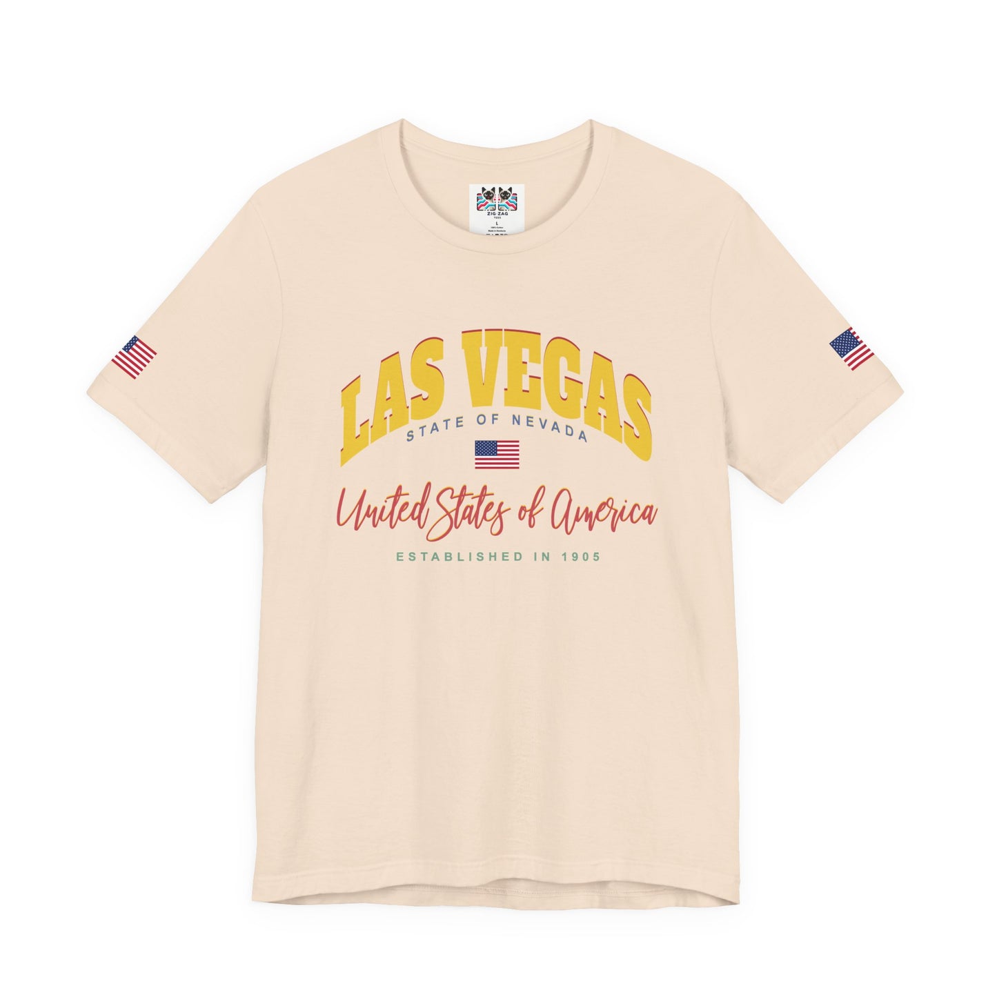 Las Vegas State of Nevada T-Shirt - Est 1905 Navy USA Flag Collegiate Design