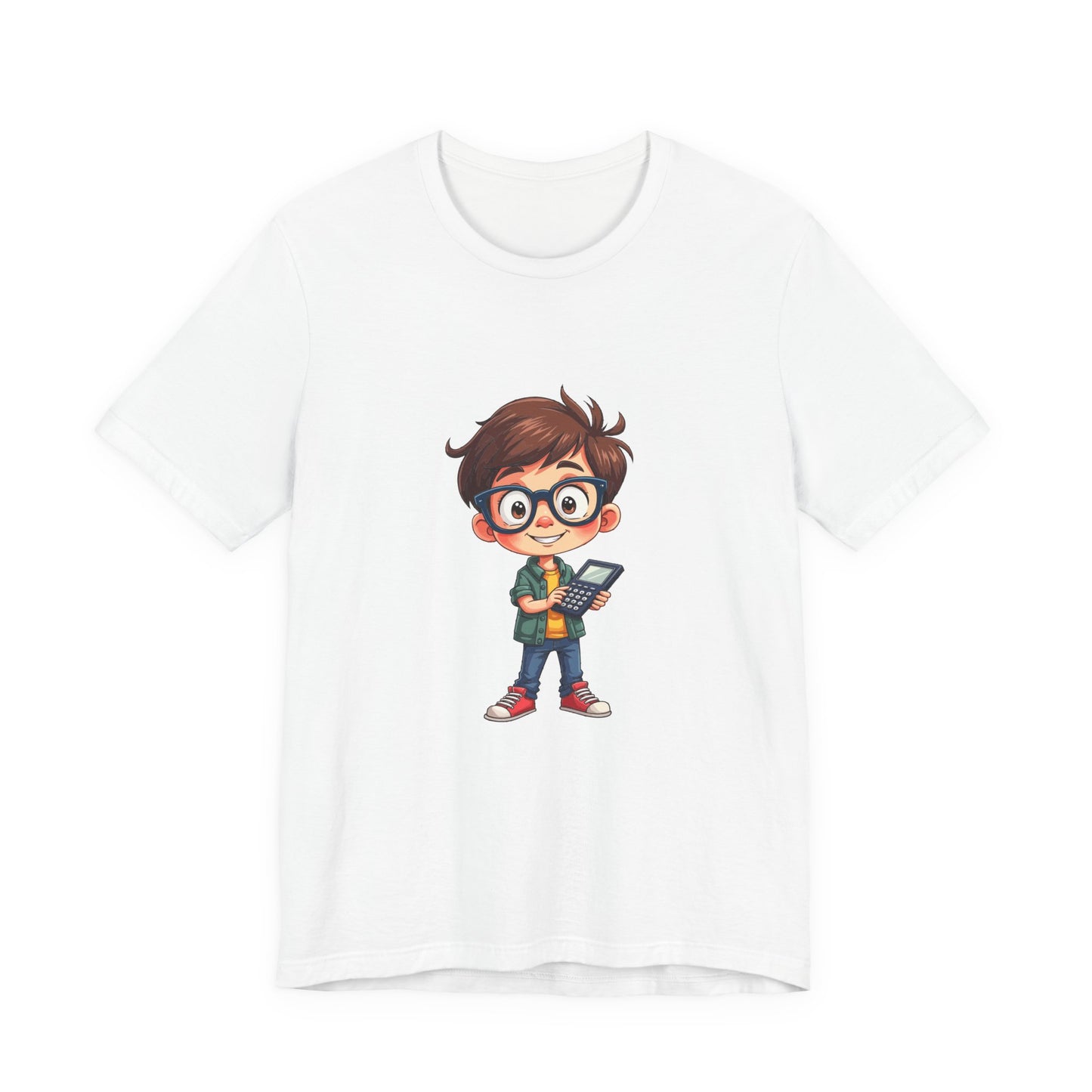 I'm Good with Math Formulas Tshirt – Happy Boy with Calculator and Math Diagrams