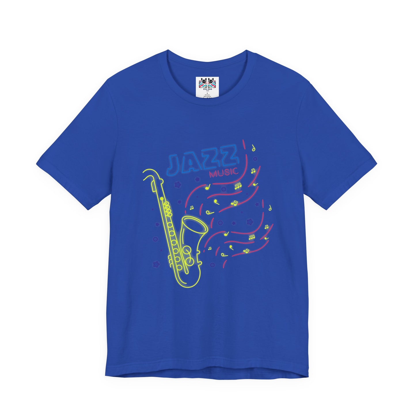 Neon Jazz Night Saxophone Music T-Shirt