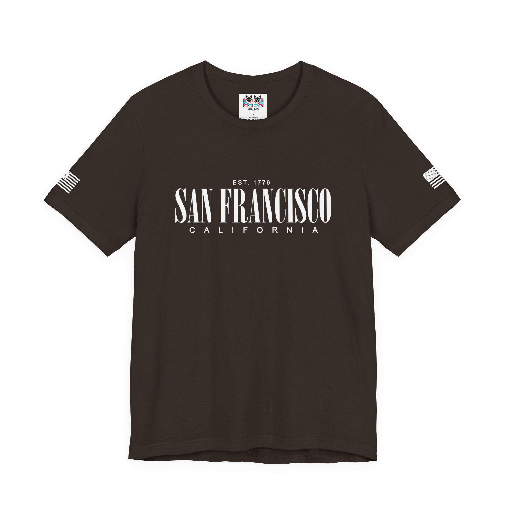 San Francisco California EST 1776 T-Shirt – Clean Serif Minimalist Typography Tee