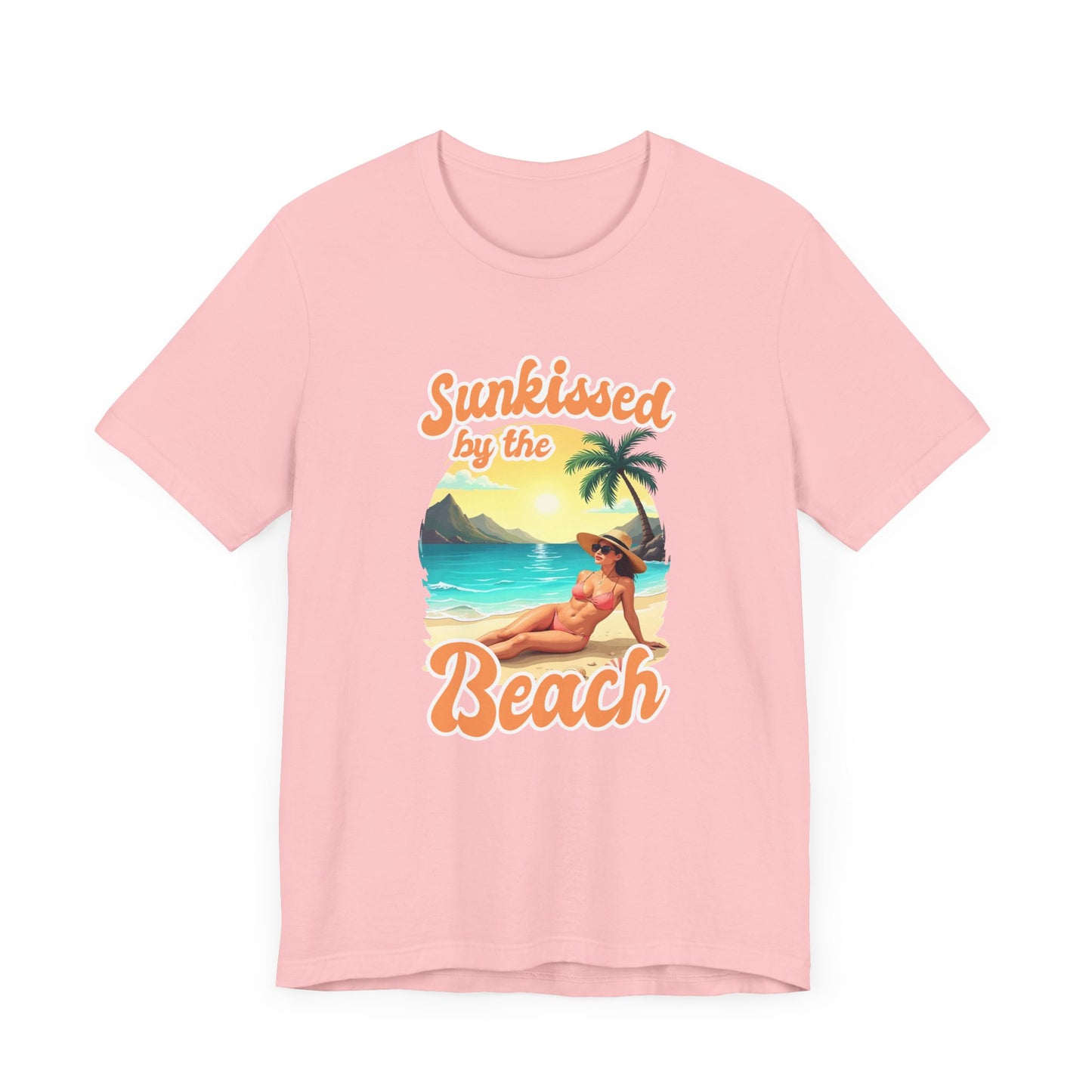 Sunkissed by the Beach – Relaxed Lady on Palm Shore Graphic T-Shirt