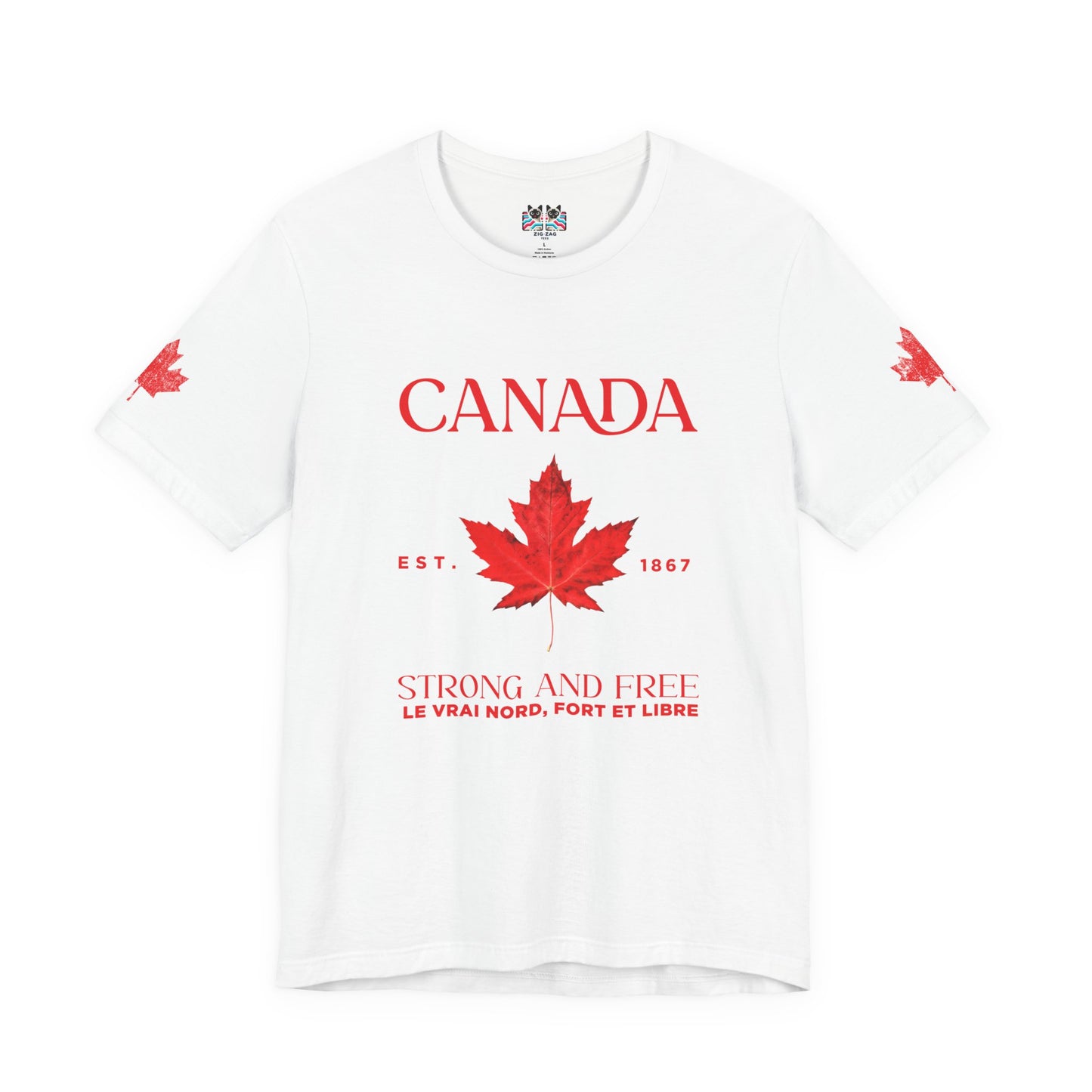 Canada Strong and Free Maple Heritage - Red  Print T-Shirt