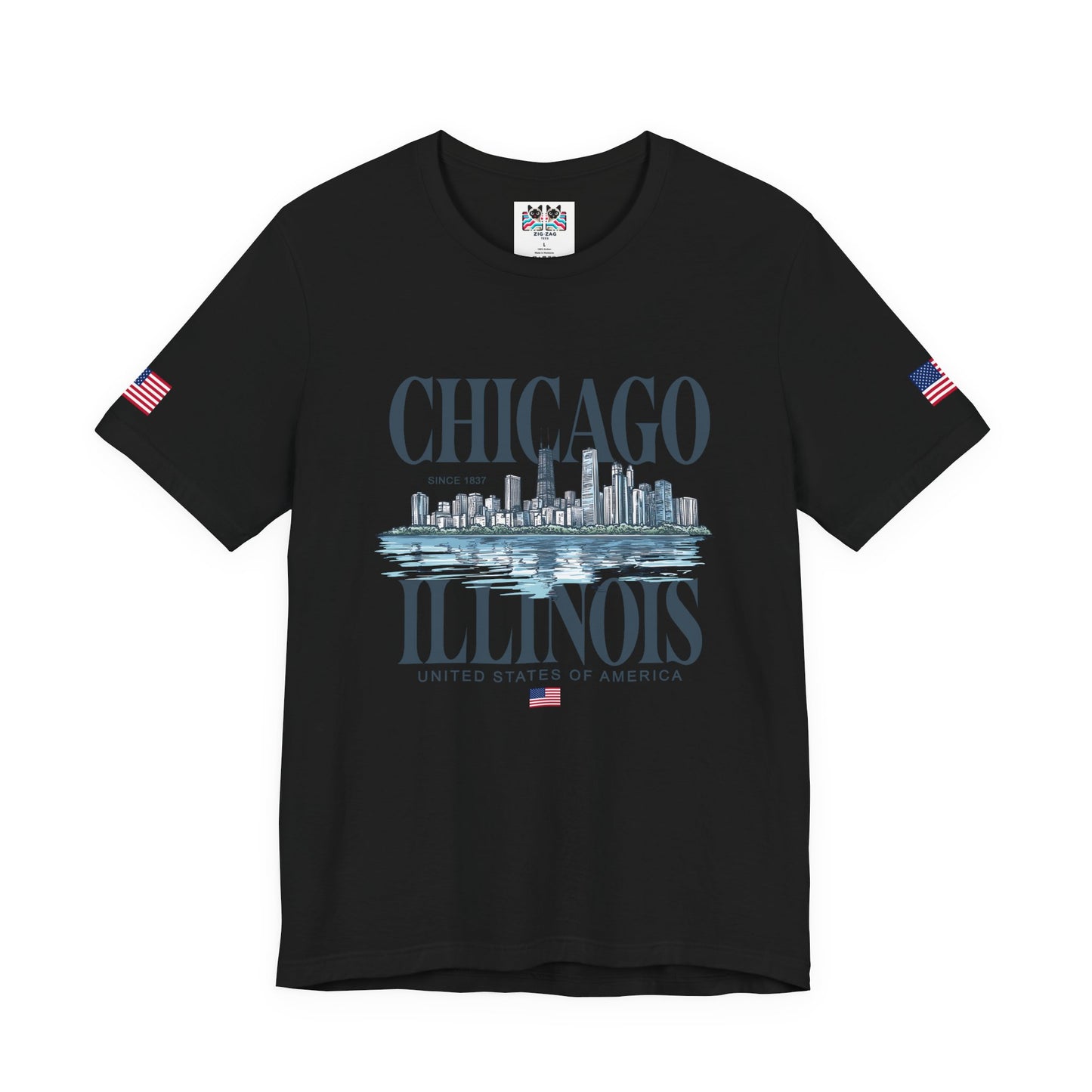 Chicago Illinois T-Shirt - Since 1837 Skyline Lake Michigan United States Design